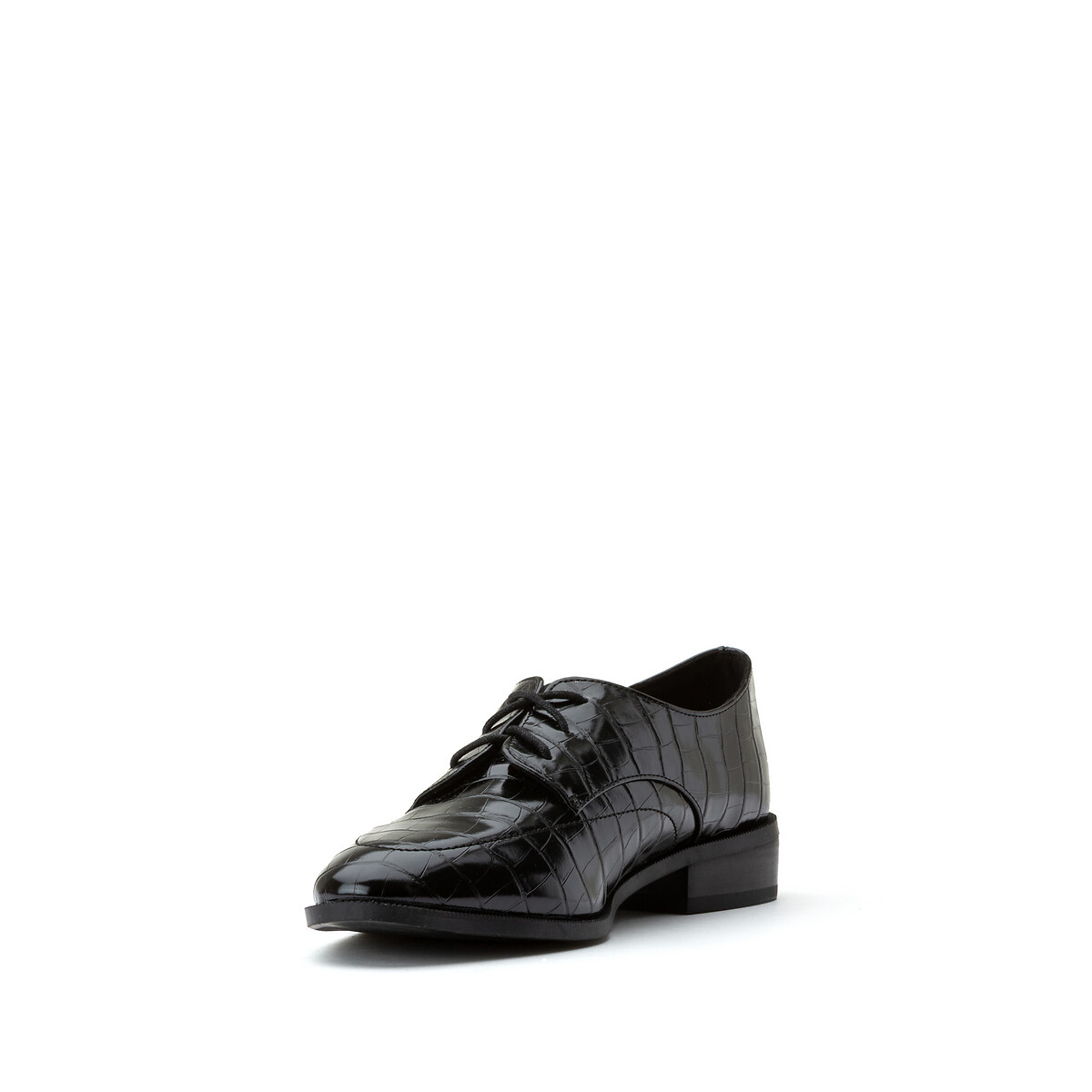 Ботинки-дерби La Redoute С эффектом крокодиловой кожи 36 черный, размер 36 - фото 2