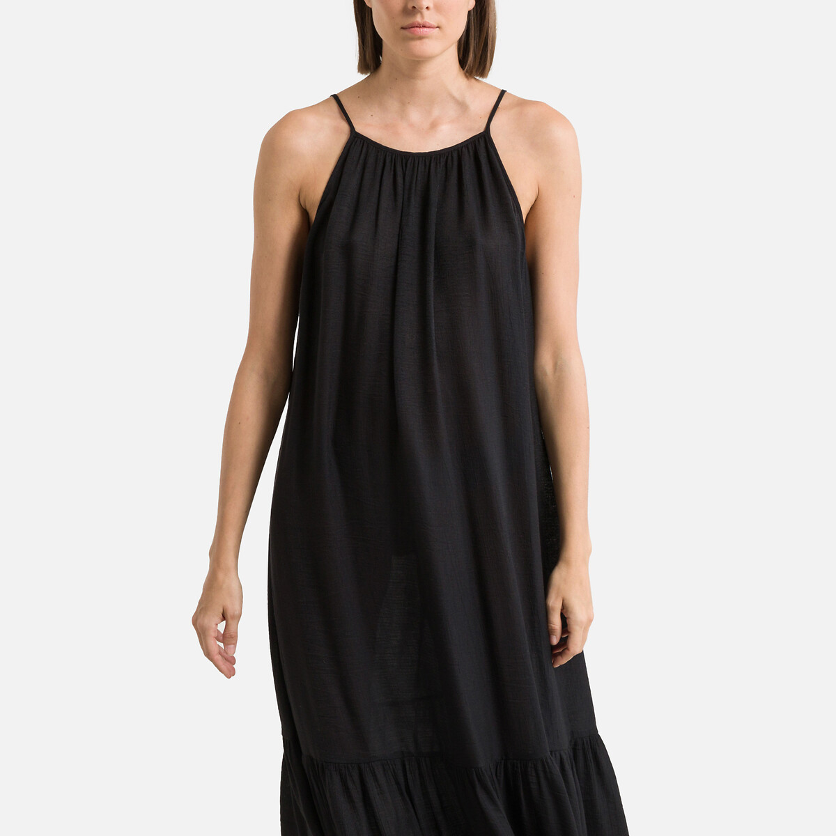 Платье Длинное с тонкими бретелями 3(L) черный LaRedoute, размер 3(L) Платье Длинное с тонкими бретелями 3(L) черный - фото 2