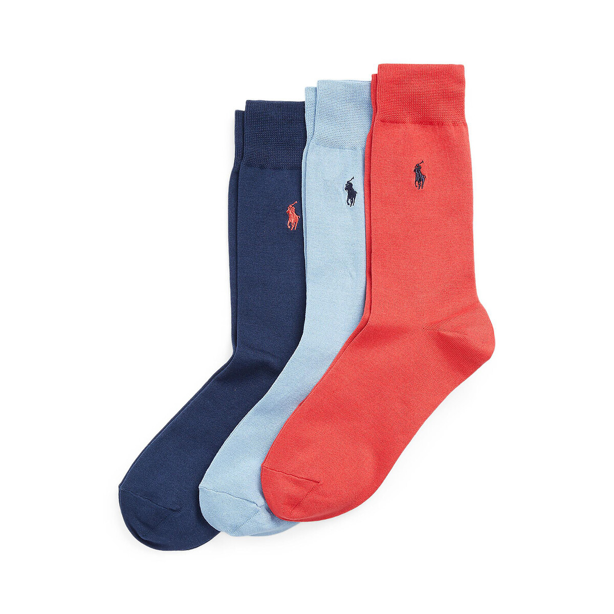 Комплект из трех пар носков из мерсеризованного хлопка 39/42 красный комплект из трех пар носков la redoute 39 42 синий