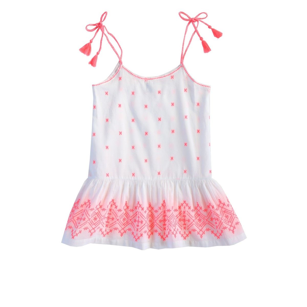 Robe brodée à bretelles Moorea