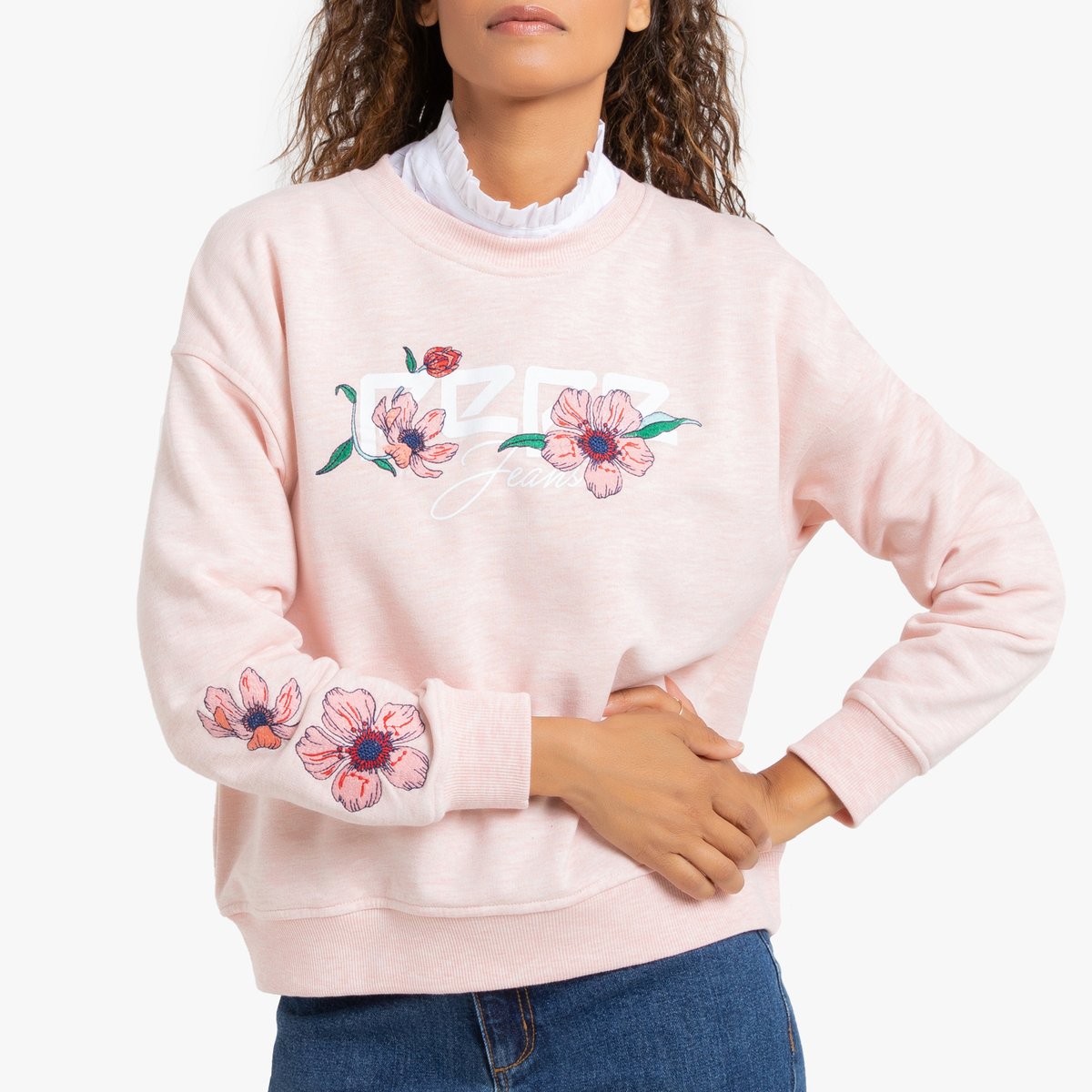 

Свитшот La Redoute, Розовый, С логотипом и вышивкой Bahira M розовый