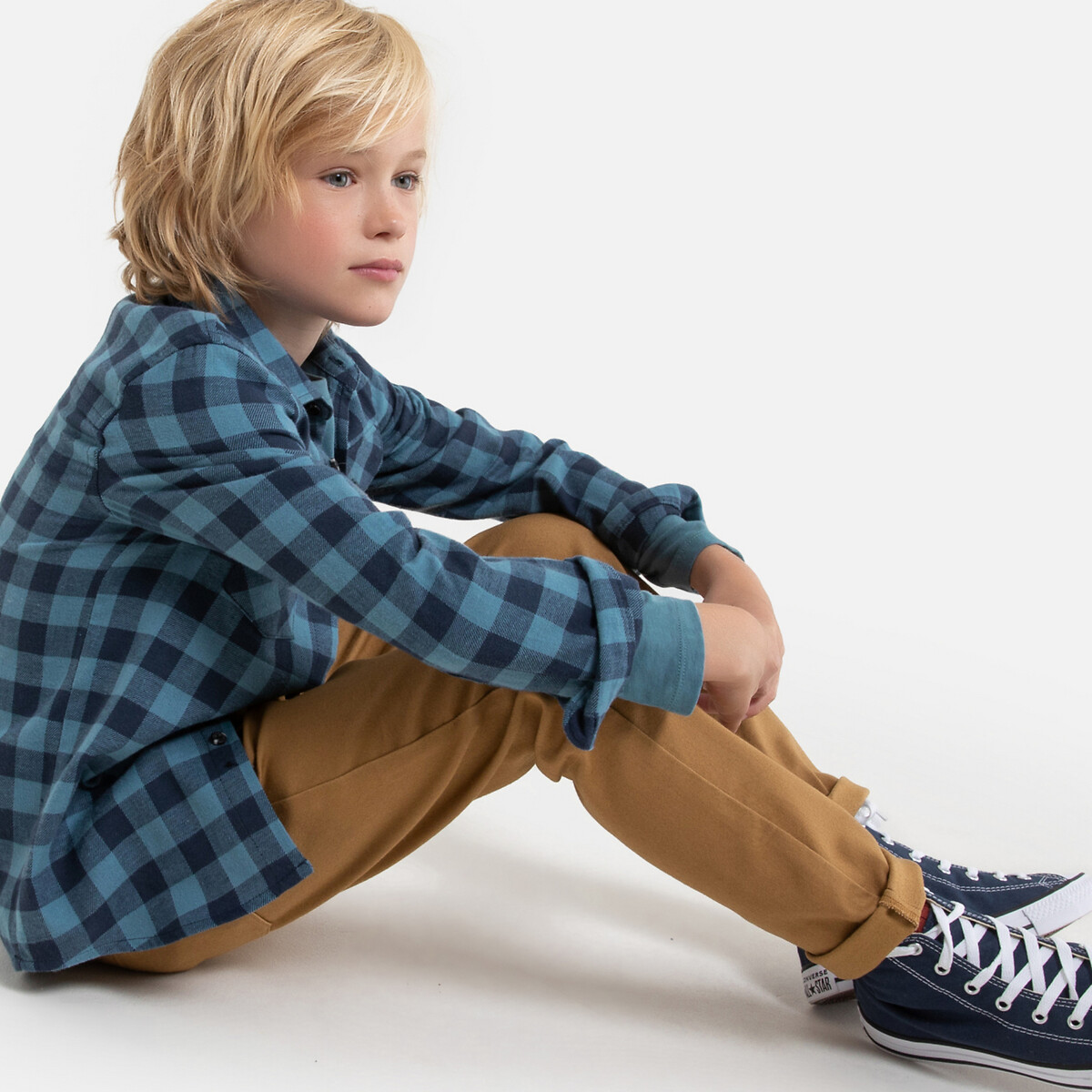 

Рубашка LaRedoute, Синий, В клетку 3-12 лет 8 лет - 126 см синий
