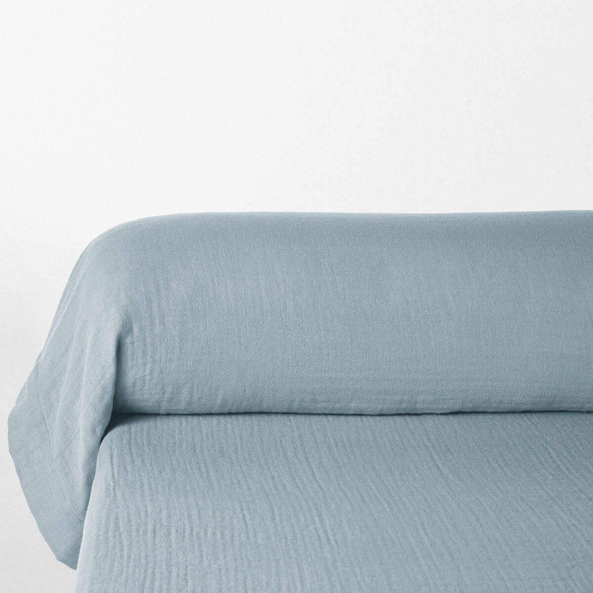 Наволочка На подушку-валик однотонная из газовой хлопчатобумажной ткани Kumla 85 x 185 см синий