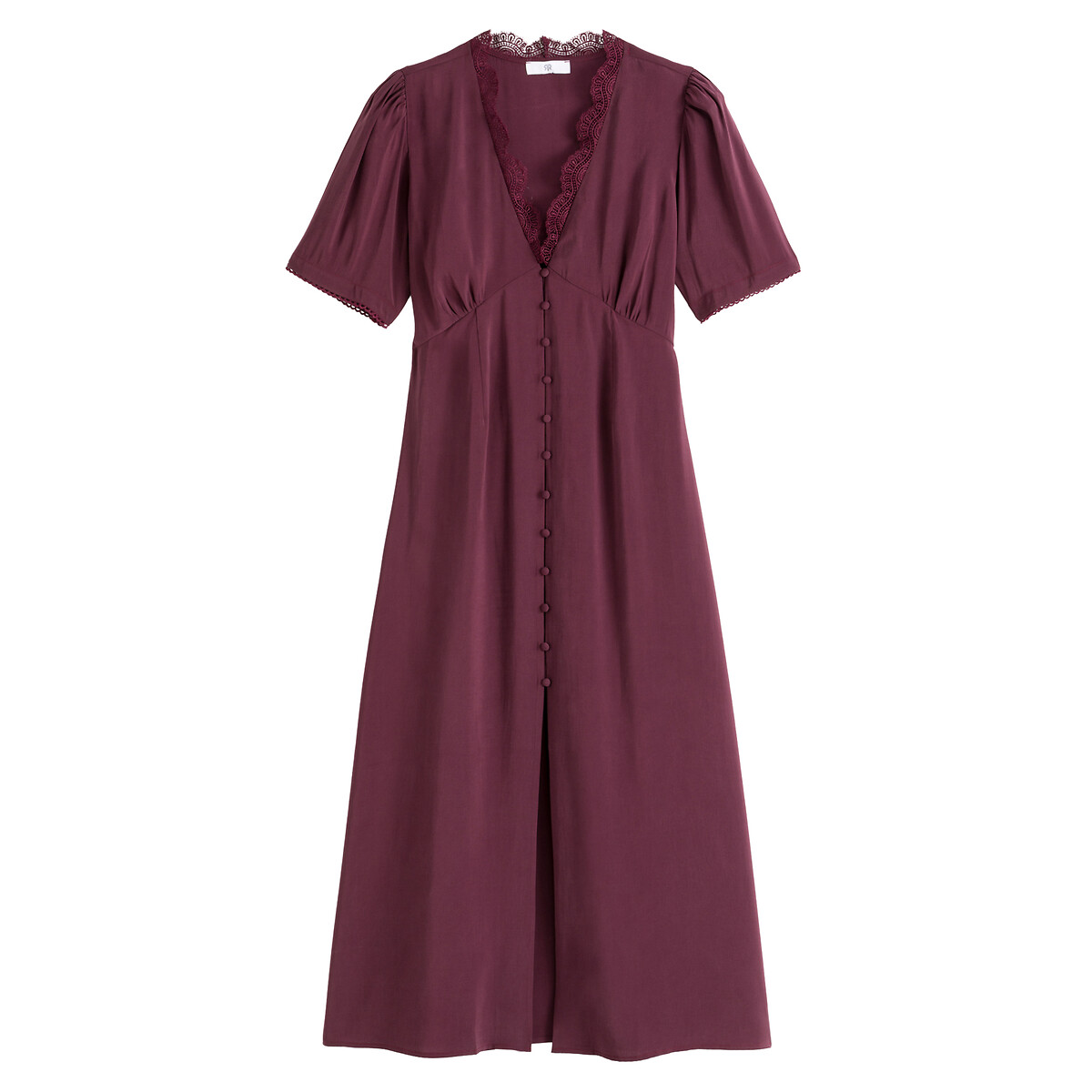 Платье LaRedoute Длинное V-образный вырез короткие рукава 40 красный, размер 40 - фото 5