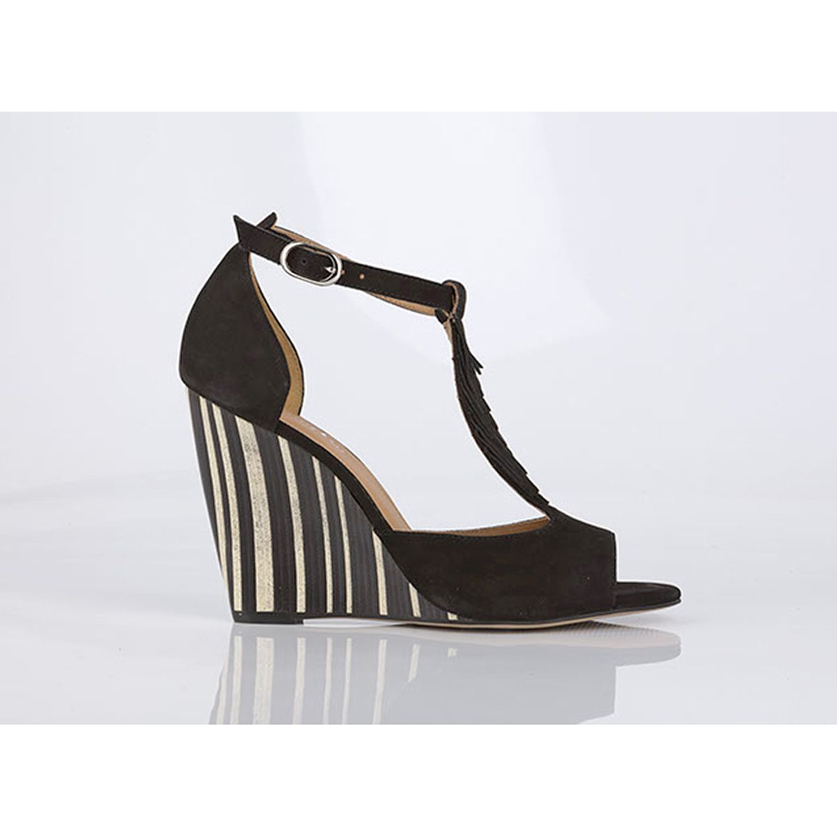 Sandales cuir détail franges Brady