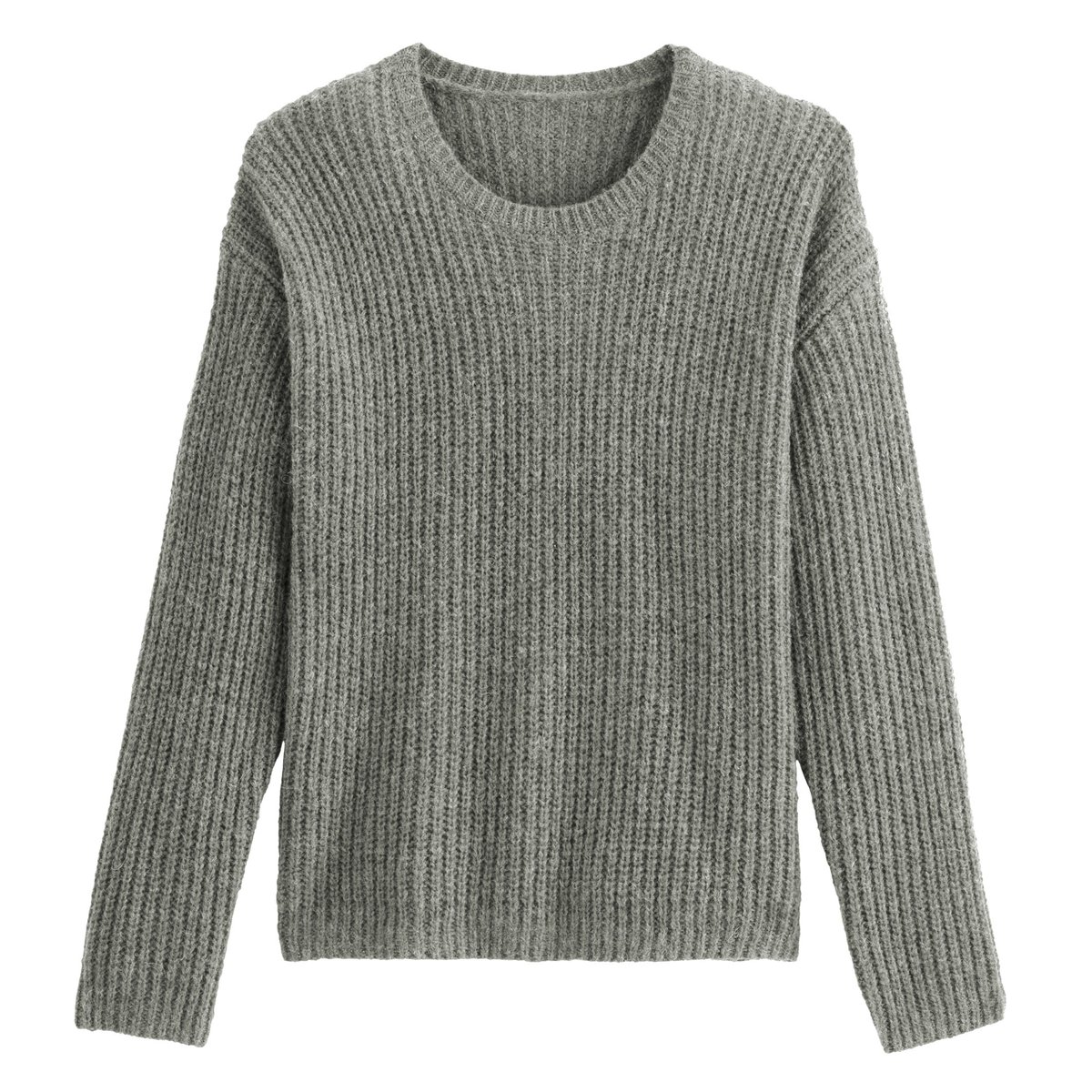 Пуловер La Redoute С воротником-стойка S серый, размер S - фото 5