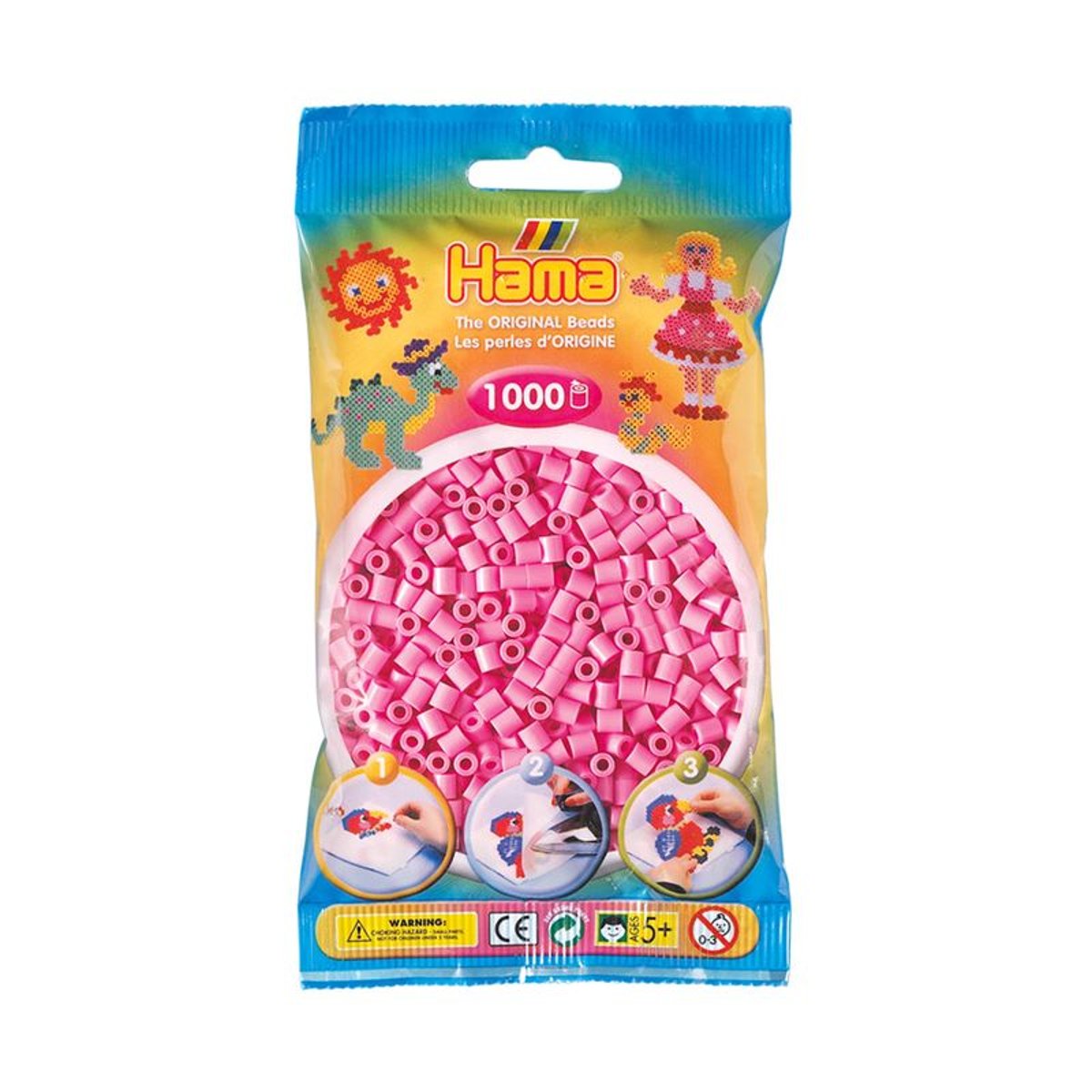 Sachet de 1000 perles Hama Midi : Rose pastel