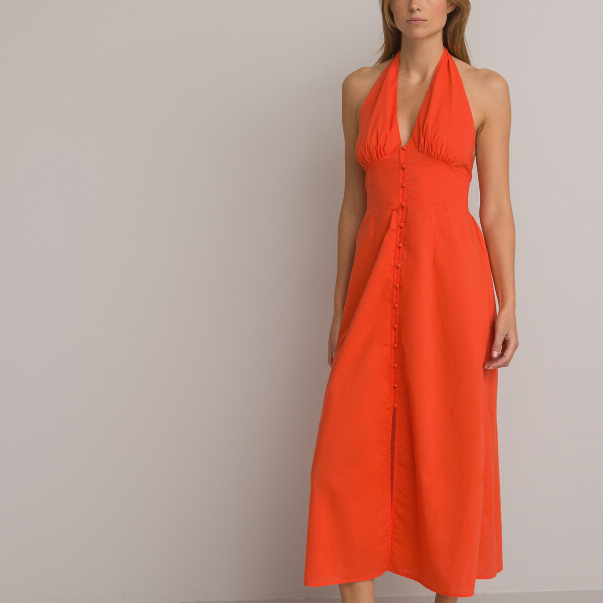 Платье Длинное с открытой спинкой 46 оранжевый LaRedoute, размер 46 - фото 1