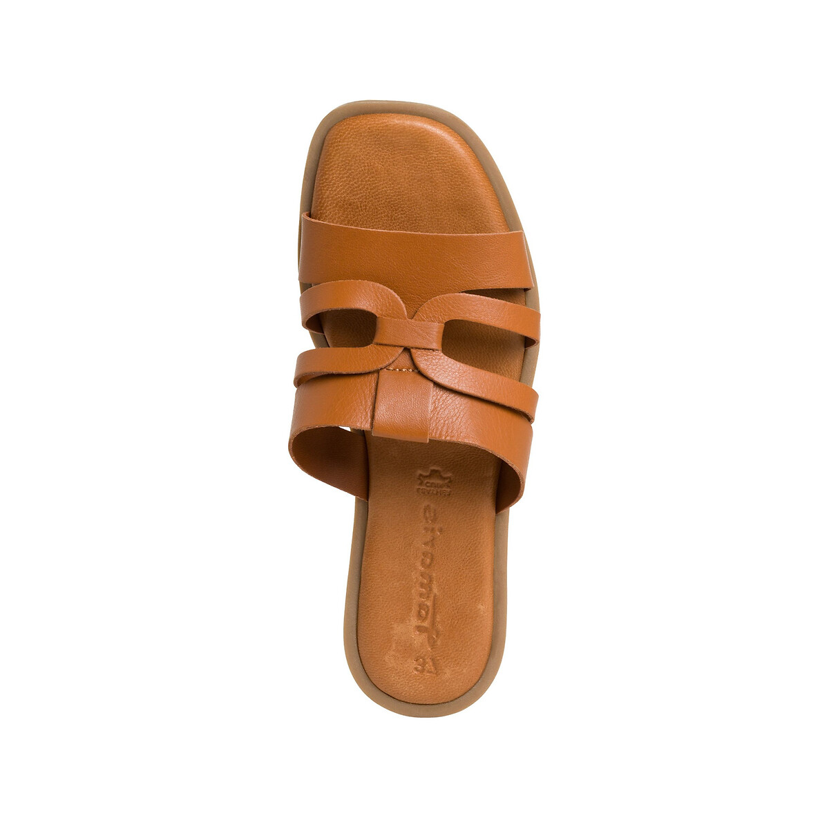 Туфли без задника из кожи изготовлены в Европе  36 каштановый LaRedoute, размер 36 - фото 3