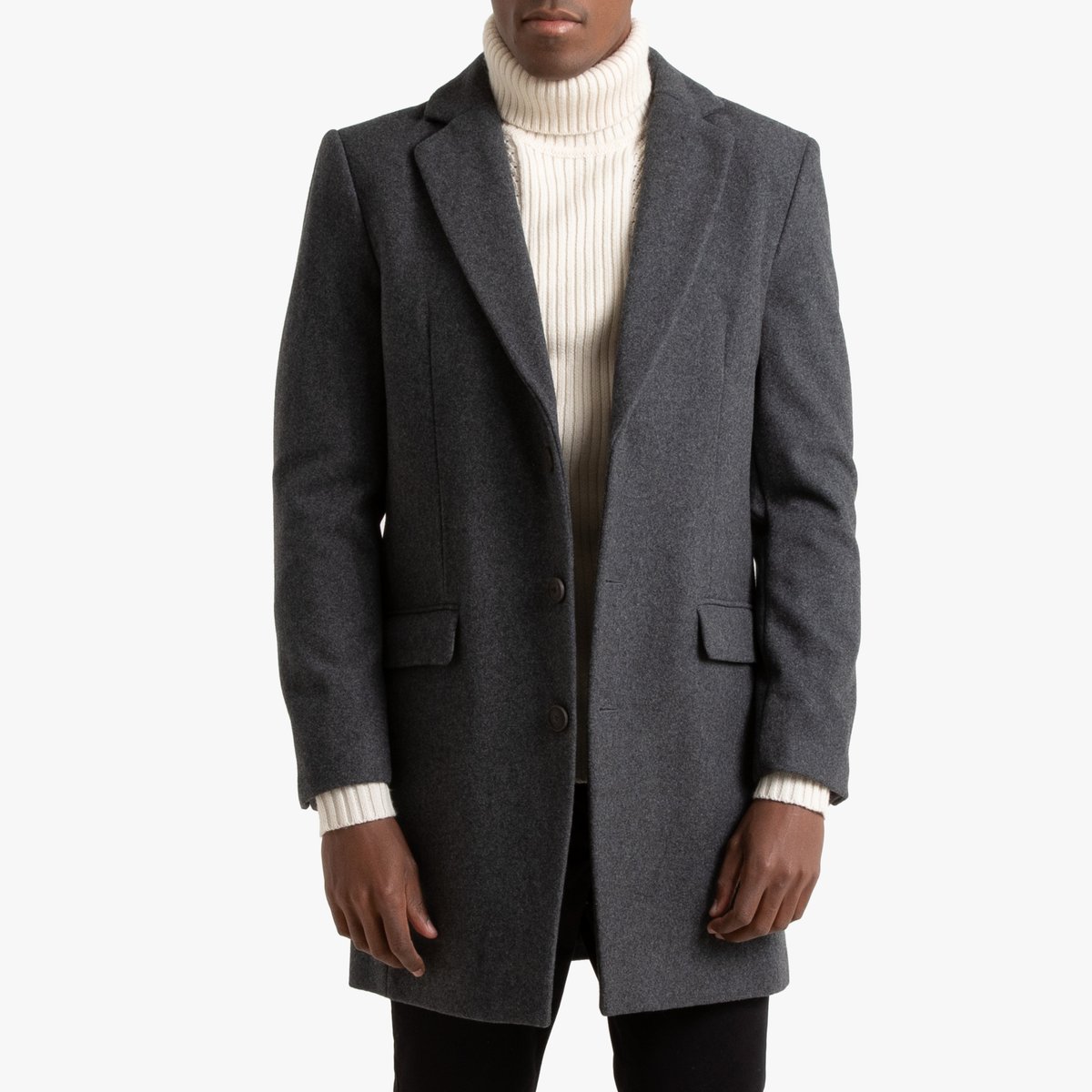 Пальто La Redoute Из шерстяного драпа Marc XL серый, размер XL - фото 1