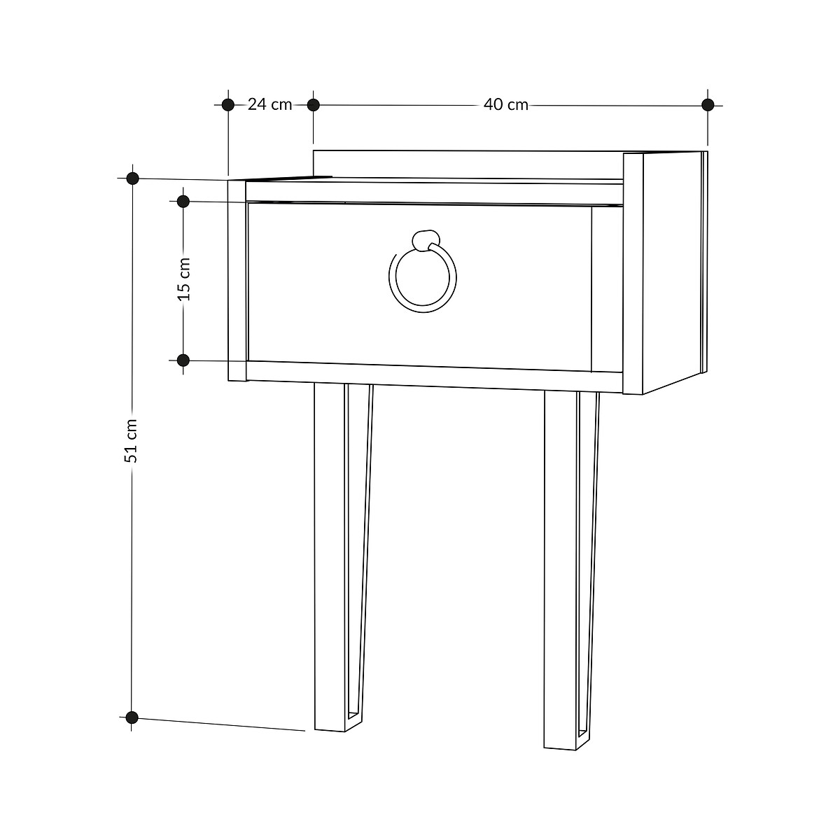 Прикроватная Тумба SPONGE NIGHTSTAND единый размер каштановый LaRedoute - фото 3