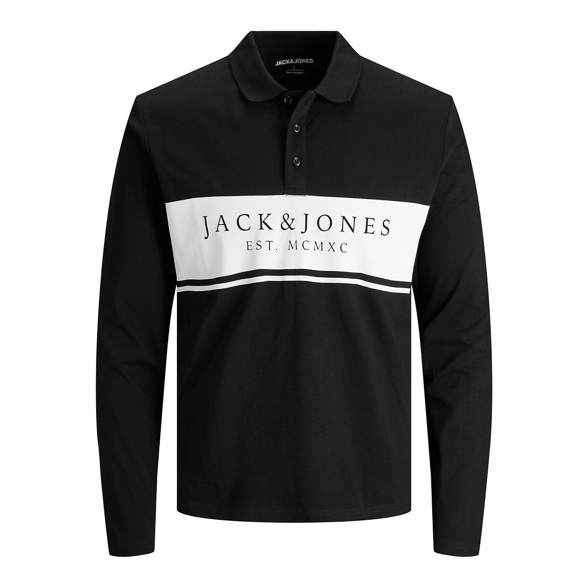 

Футболка-поло JACK & JONES, Черный, С длинными рукавами River L черный