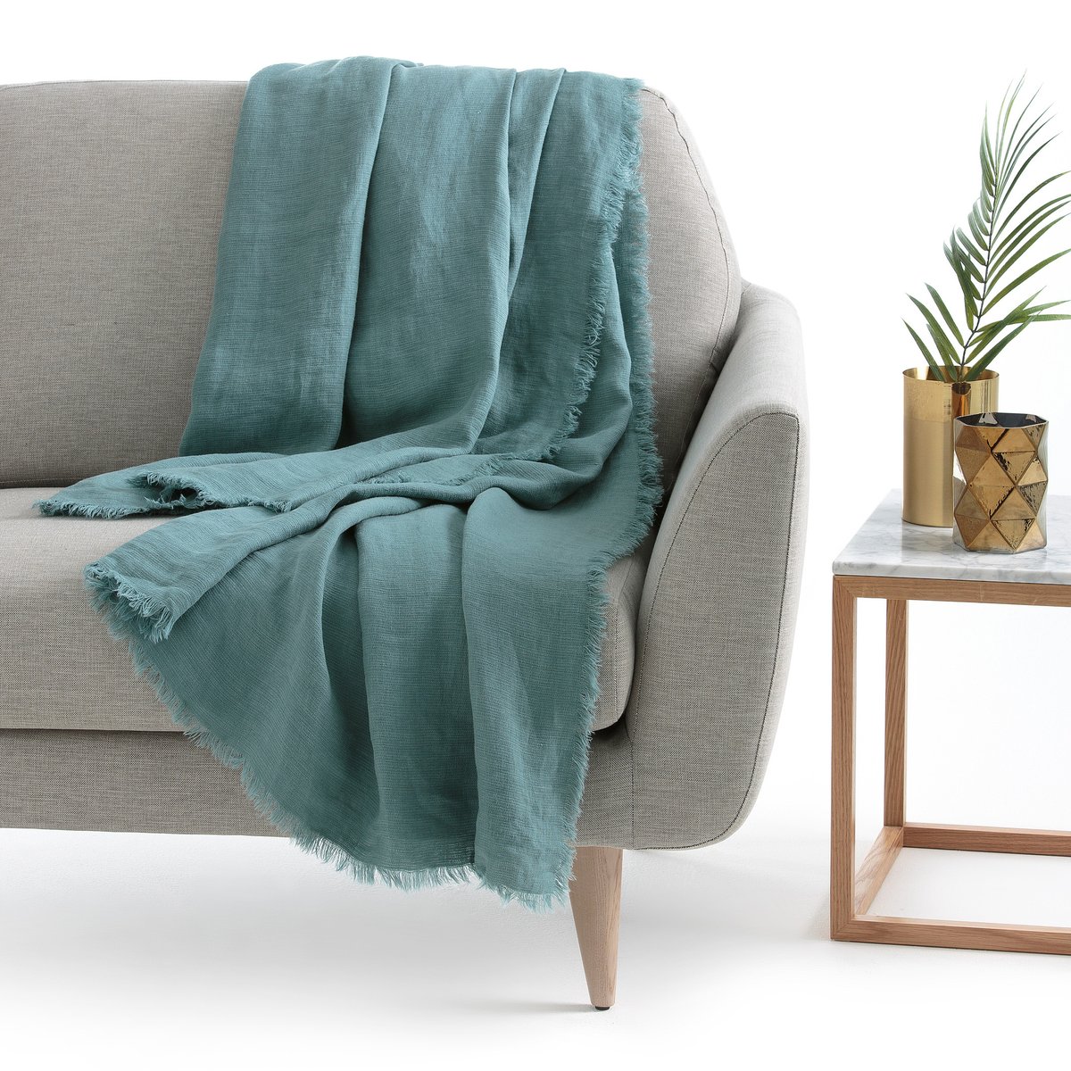 

Плед La Redoute, Синий, Из осветленного льна LINANGE 230 x 250 см синий