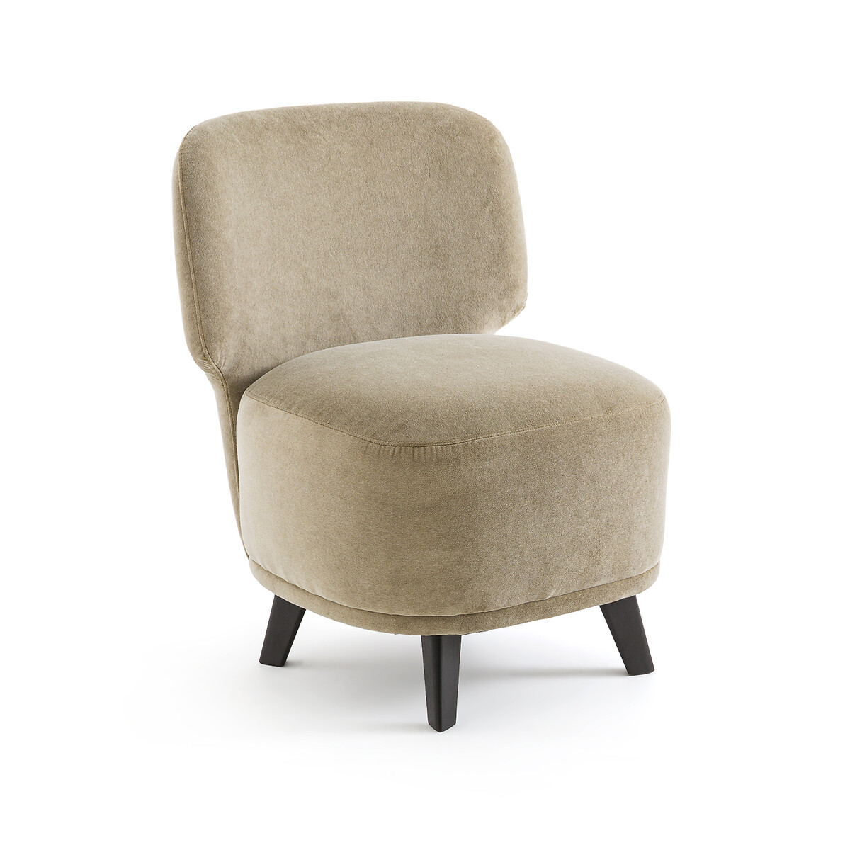 Кресло каминное L из велюра Odalie дизайн Э Галлина единый размер бежевый кресло столовое из окрашенного дуба marais э галлина единый размер серый