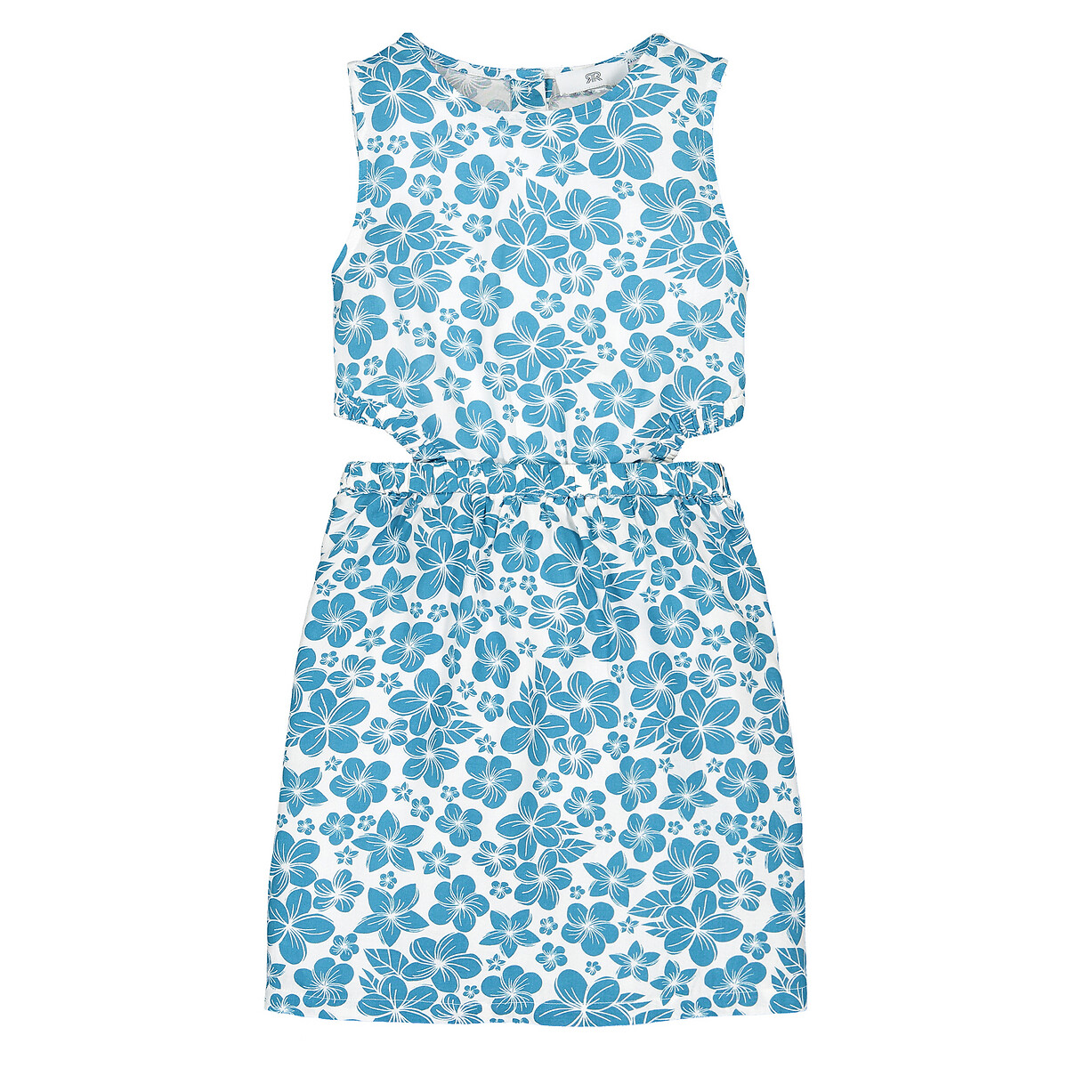 Платье LaRedoute Струящееся без рукавов с принтом гавайи 3-12 лет 4 года - 102 см синий, размер 4 года - 102 см - фото 3