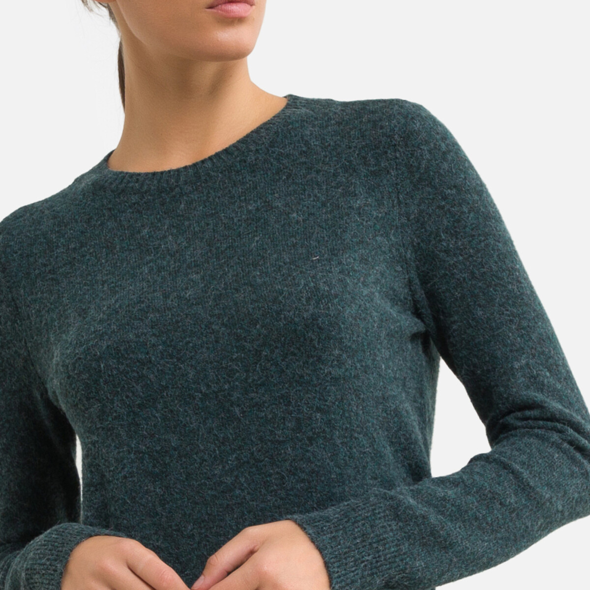 Платье-пуловер LaRedoute С круглым вырезом S зеленый, размер S - фото 4