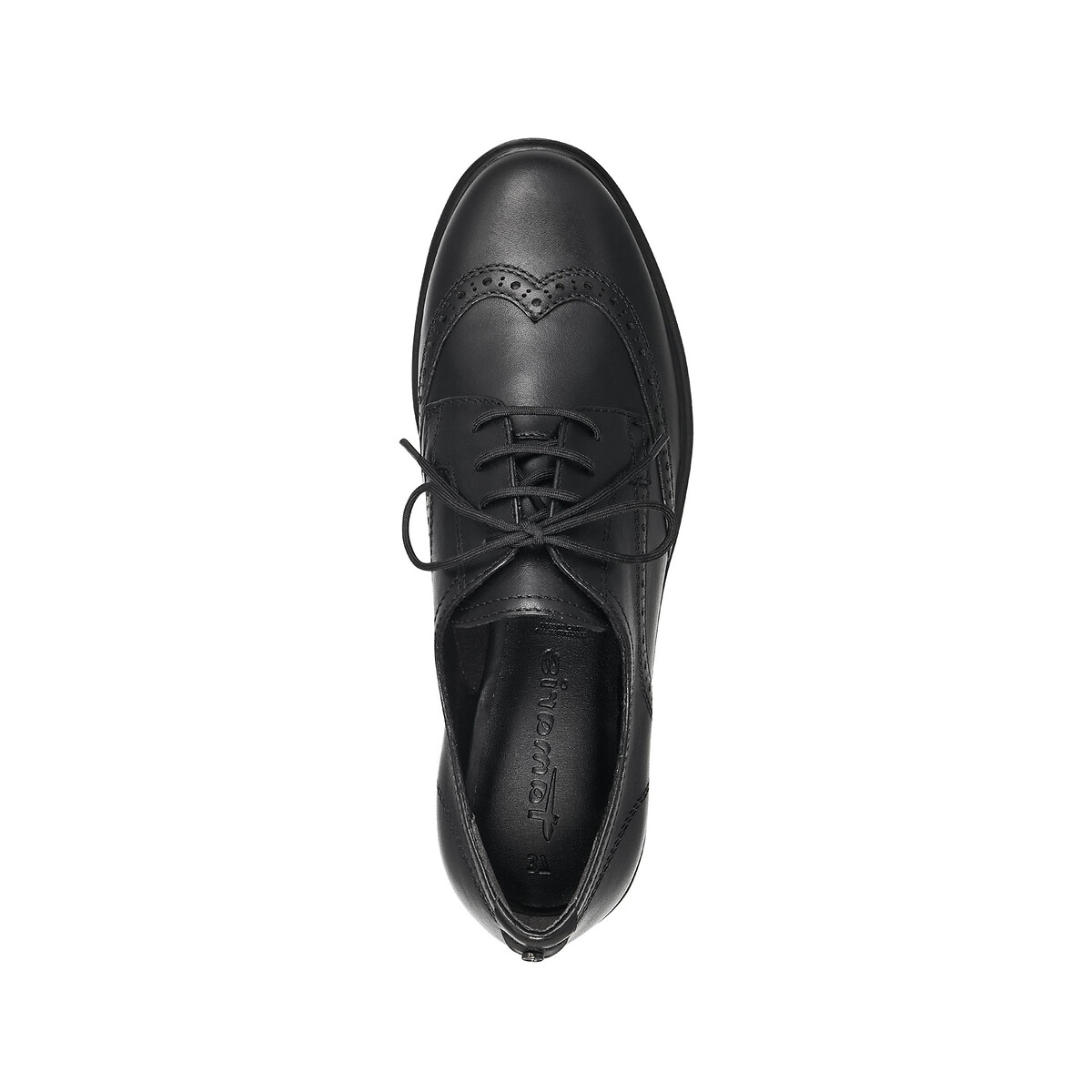Ботинки-дерби Из кожи с цветочным узором 36 черный LaRedoute, размер 36 - фото 3