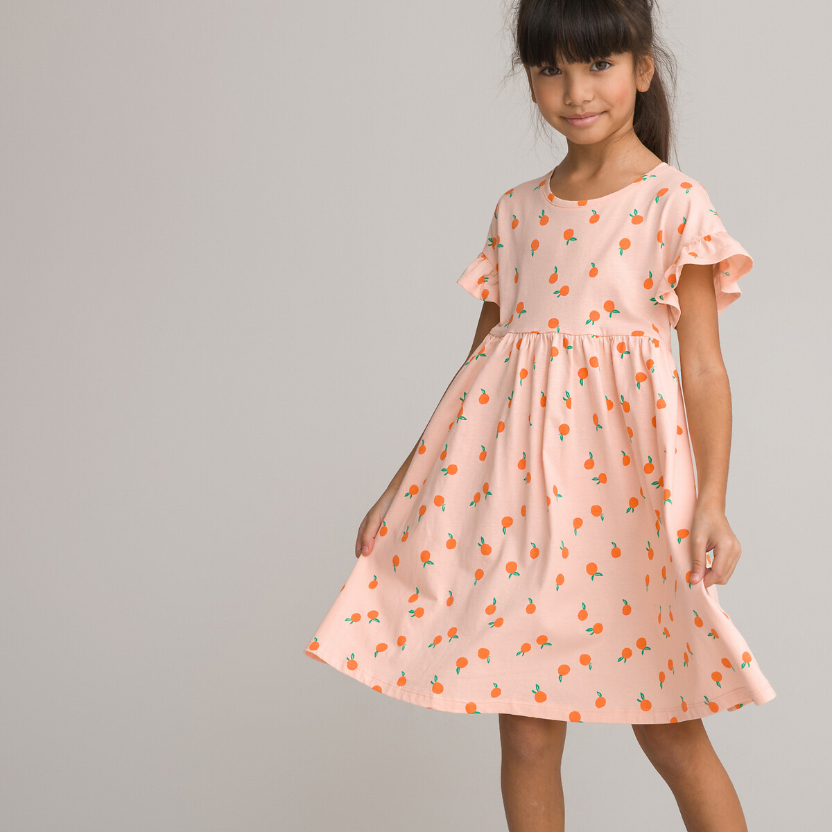 Платье С короткими рукавами и принтом фрукты 8 лет - 126 см розовый
