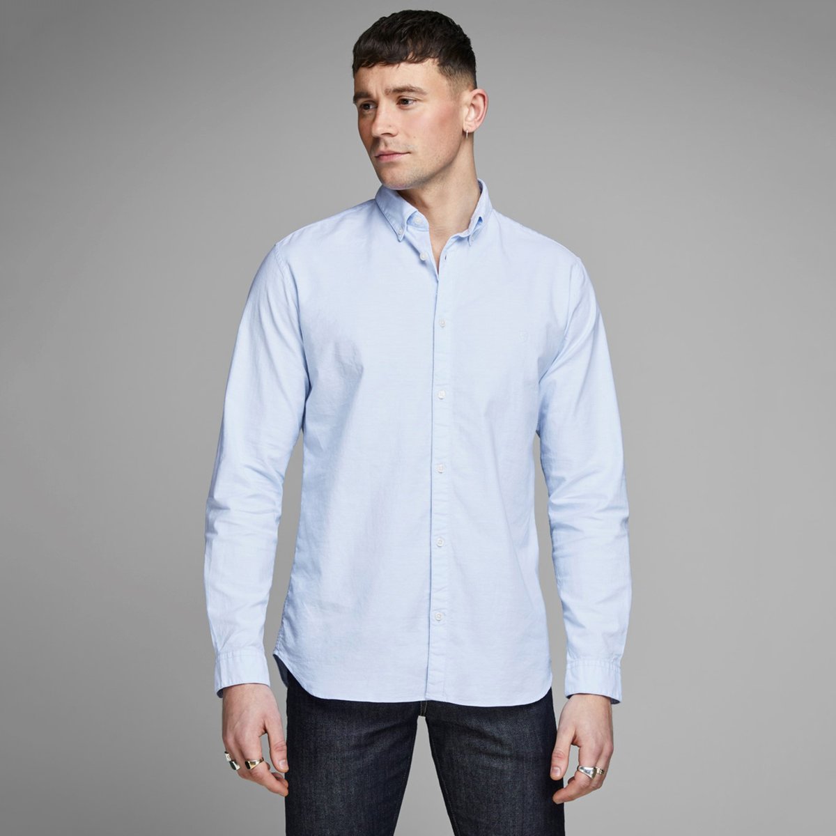 

Рубашка La Redoute, Синий, Слим стрейч Jprlogo XXL синий