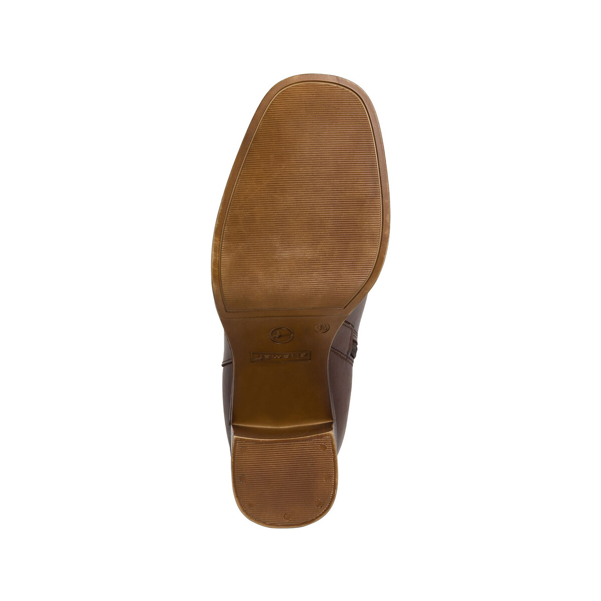 Ботинки кожаные на каблуке закругленный мысок  36 каштановый LaRedoute, размер 36 - фото 5