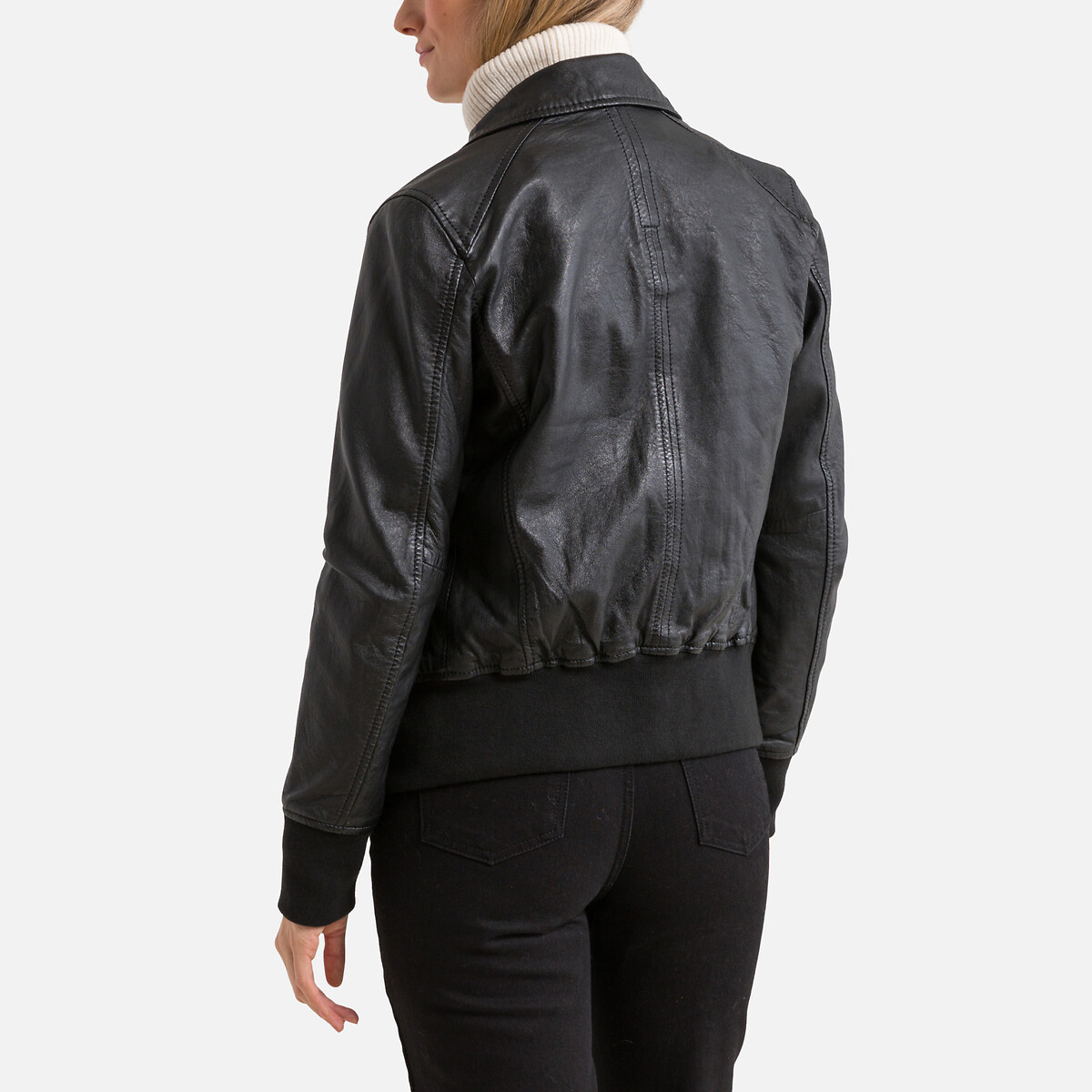 Куртка из кожи на молнии GIRL  XS черный LaRedoute, размер XS - фото 4