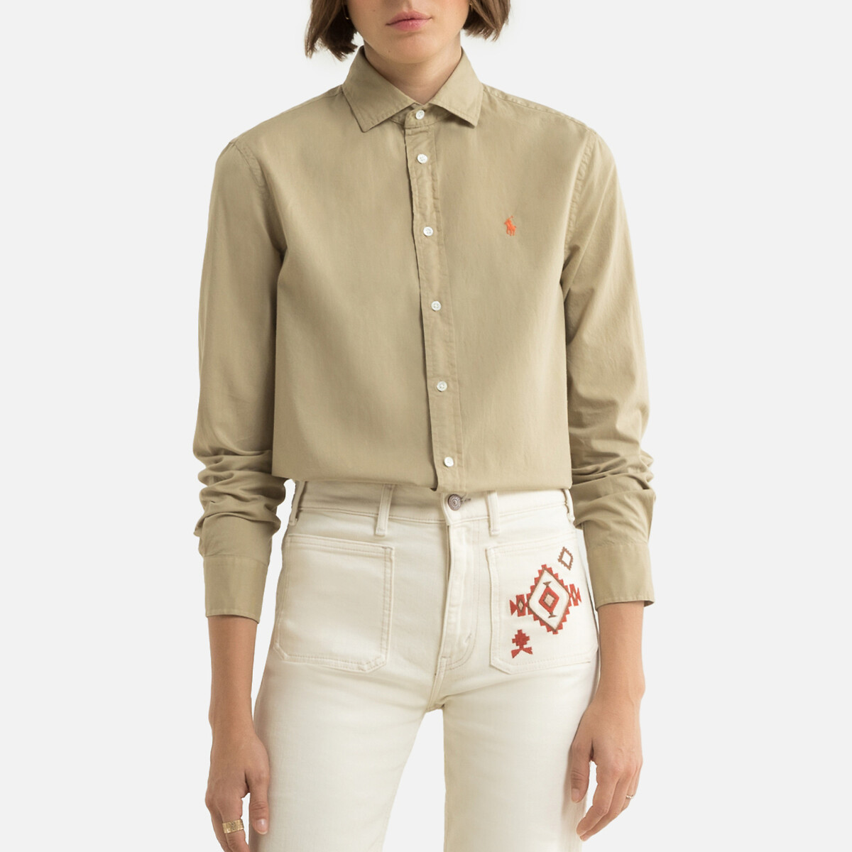 

Рубашка POLO RALPH LAUREN, Бежевый, Классическая с длинными рукавами M бежевый