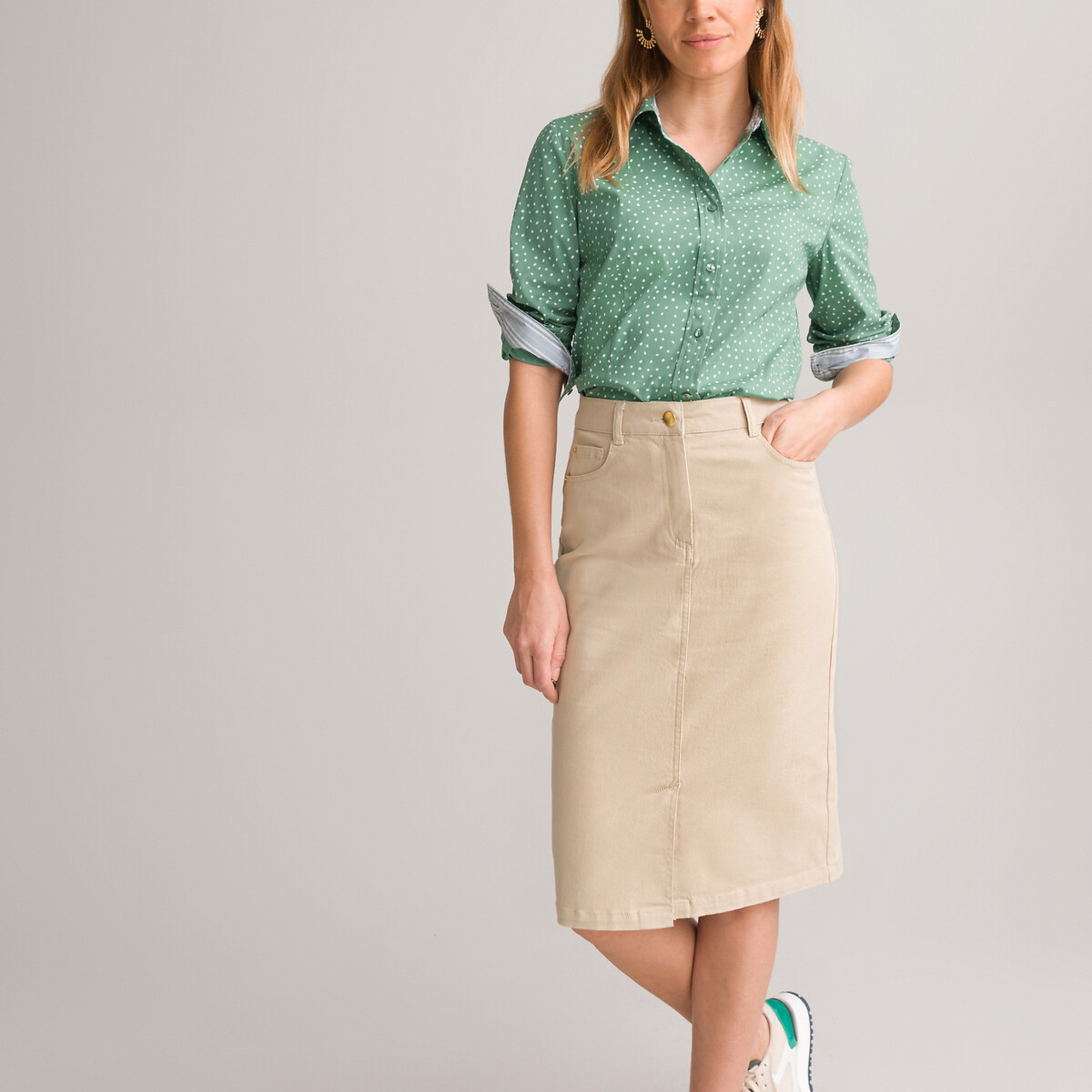 Блузка С цветочным принтом и длинными рукавами 52 (FR) - 58 (RUS) зеленый