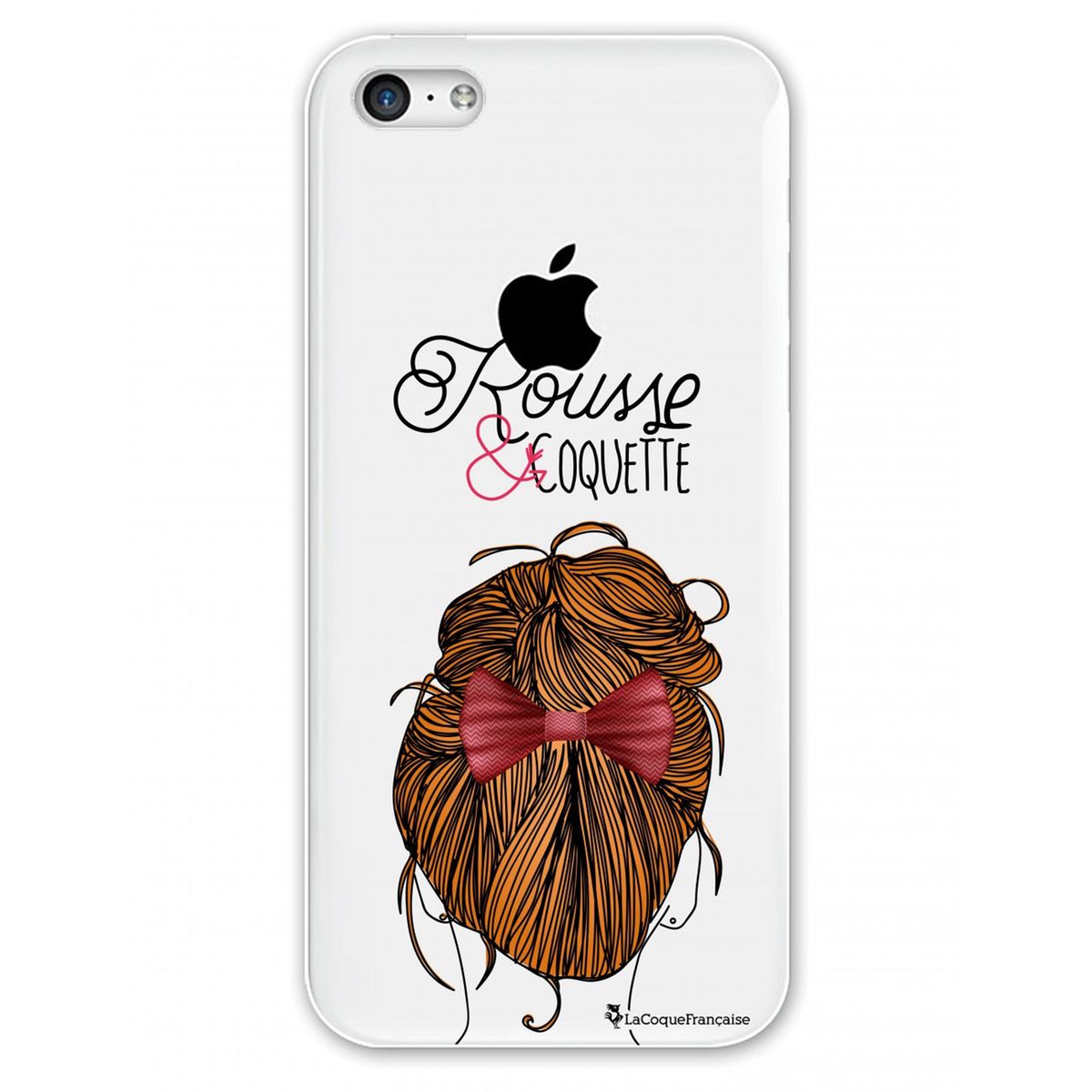 Coque iPhone 5C rigide transparente, Rousse et coquette, La Coque Francaise®