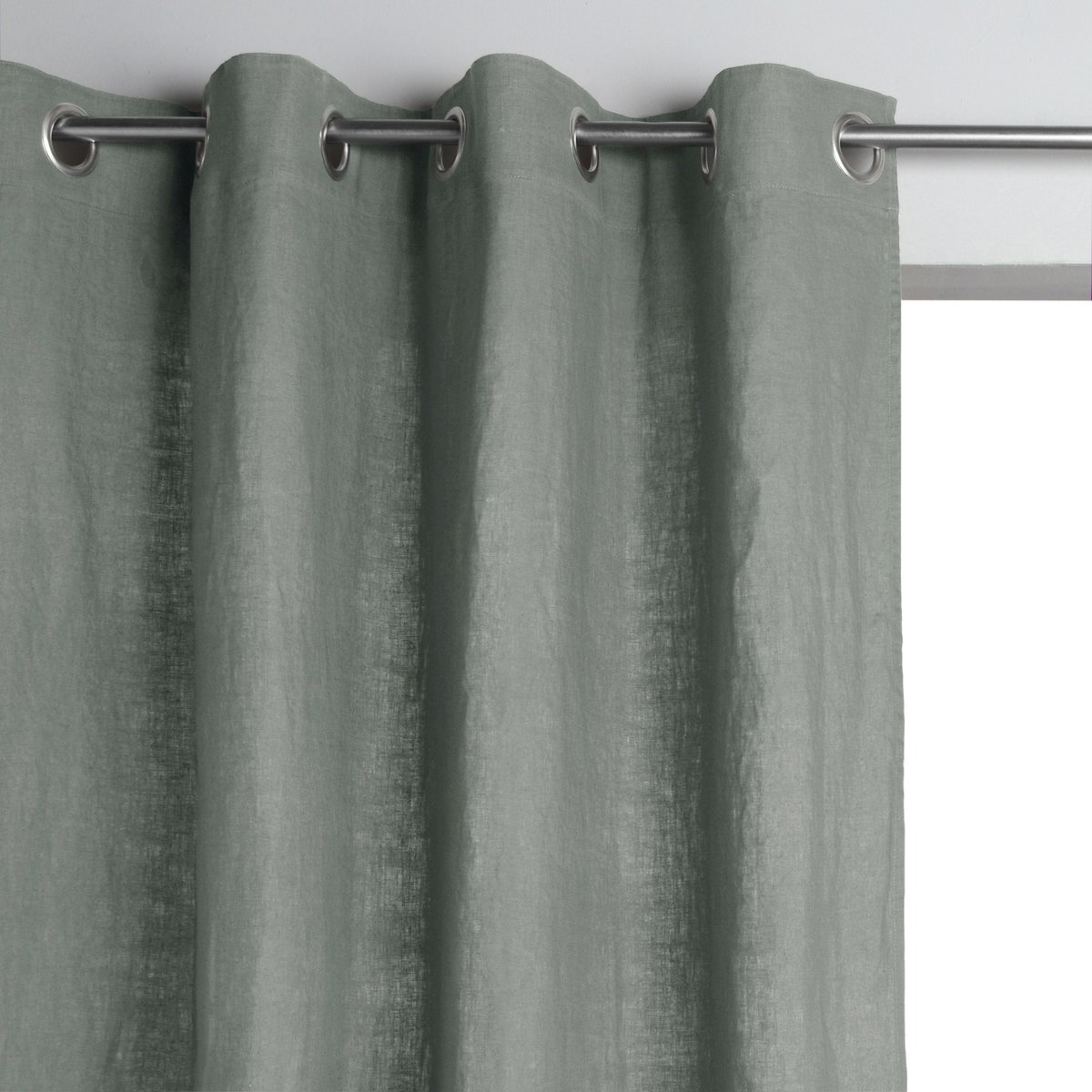 Image of Private Pre-Washed Single Linen Curtain with Eyelets
