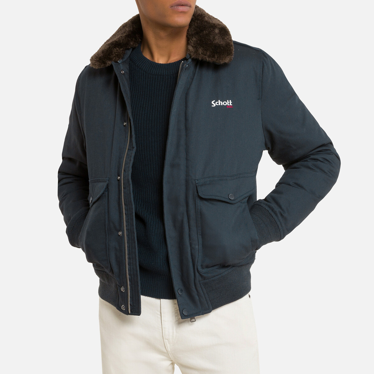 Куртка LaRedoute На молнии с воротником из шерпы Top Gun 20 D 3XL синий, размер 3XL - фото 1