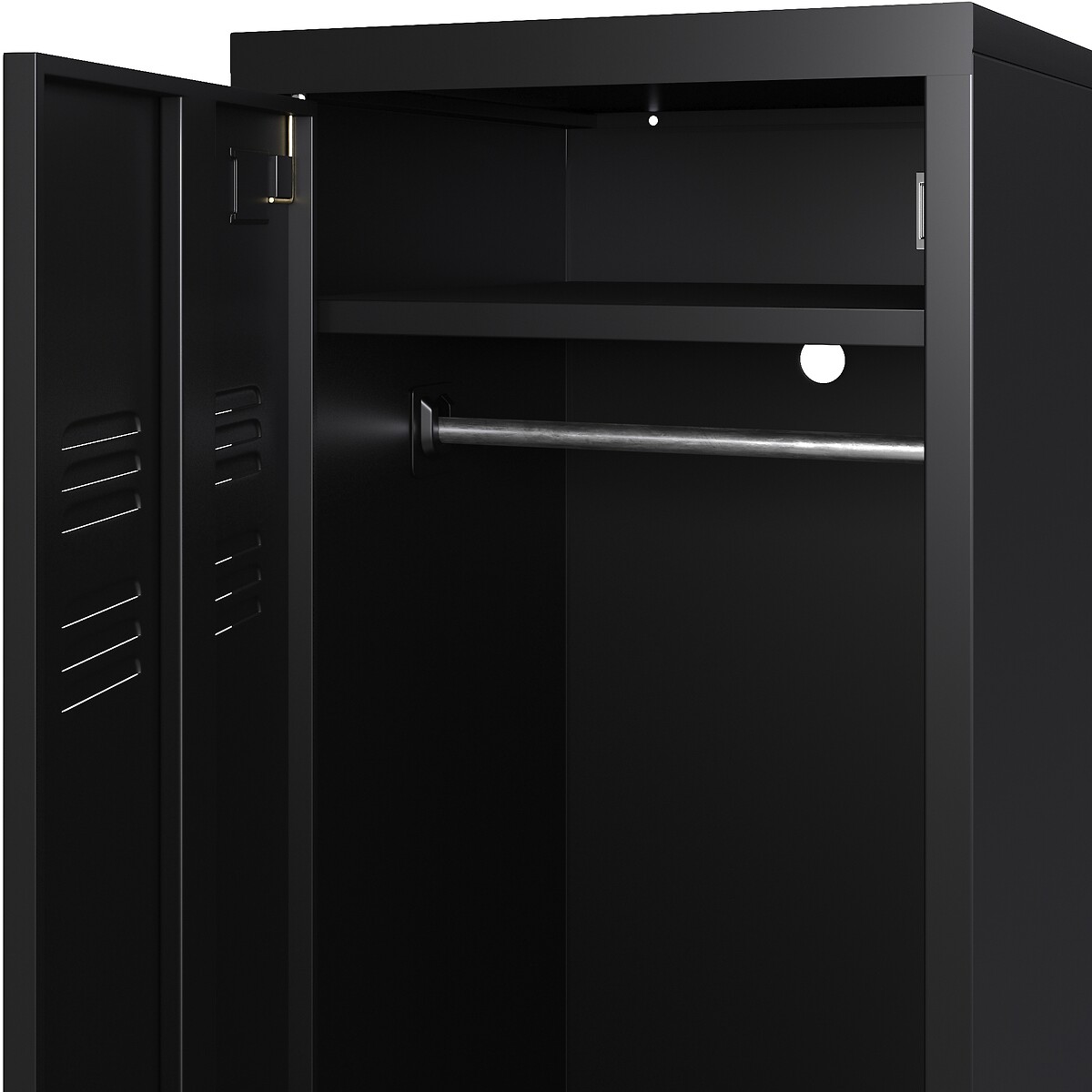 Шкаф LaRedoute Для одежды металлический в американском стиле Hiba единый размер черный - фото 4
