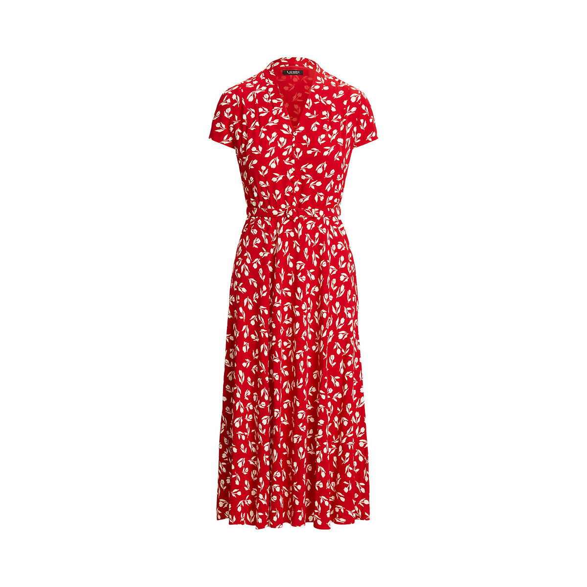 Платье LAUREN RALPH LAUREN С принтом миди с короткими рукавами XL красный, размер XL - фото 4