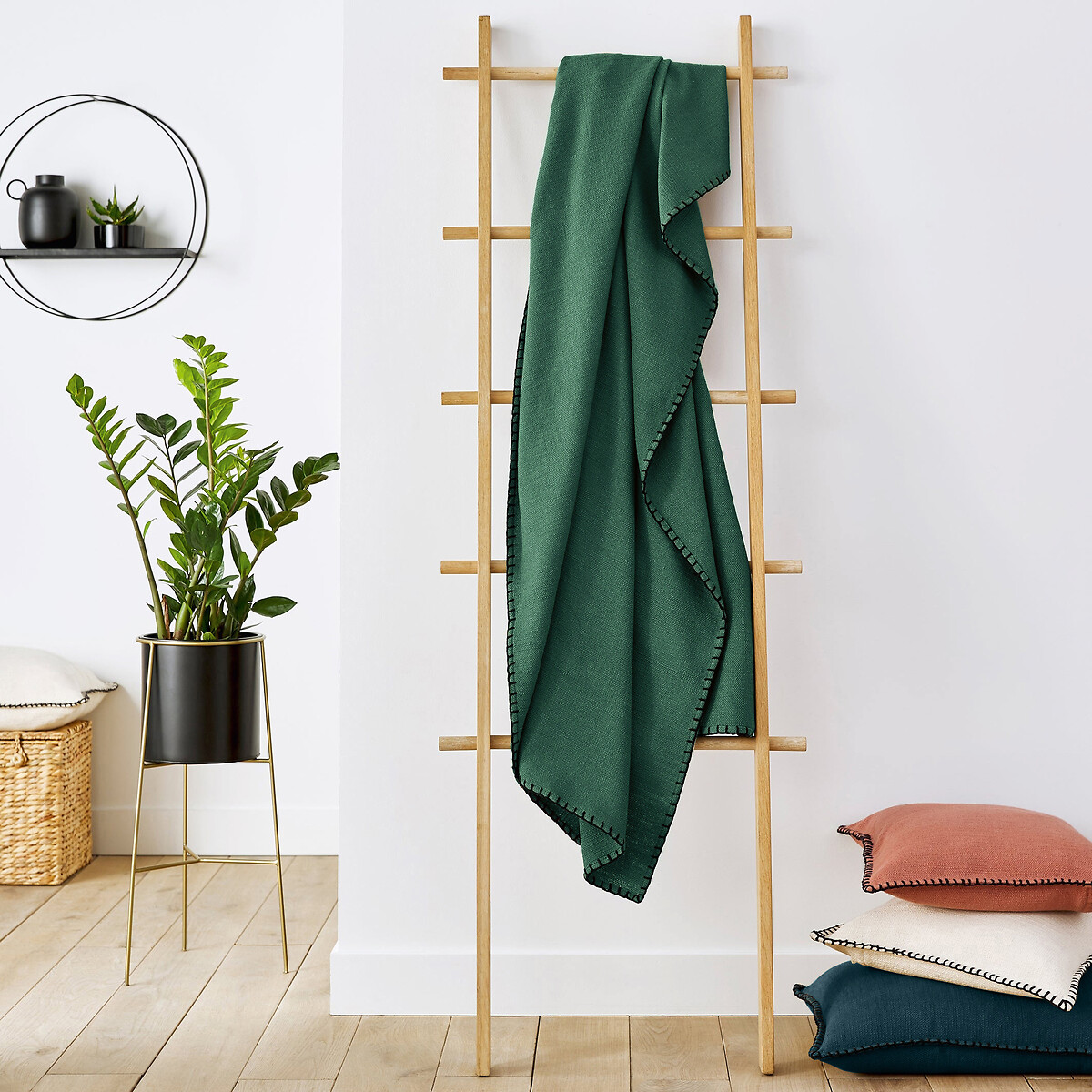 

Плед LaRedoute, Зеленый, Плед из плетеного хлопка Raoul 230 x 250 см зеленый