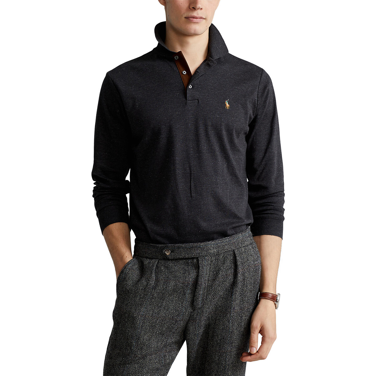 

Футболка-поло POLO RALPH LAUREN, Черный, Футболка-поло С длинными рукавами из хлопка S черный