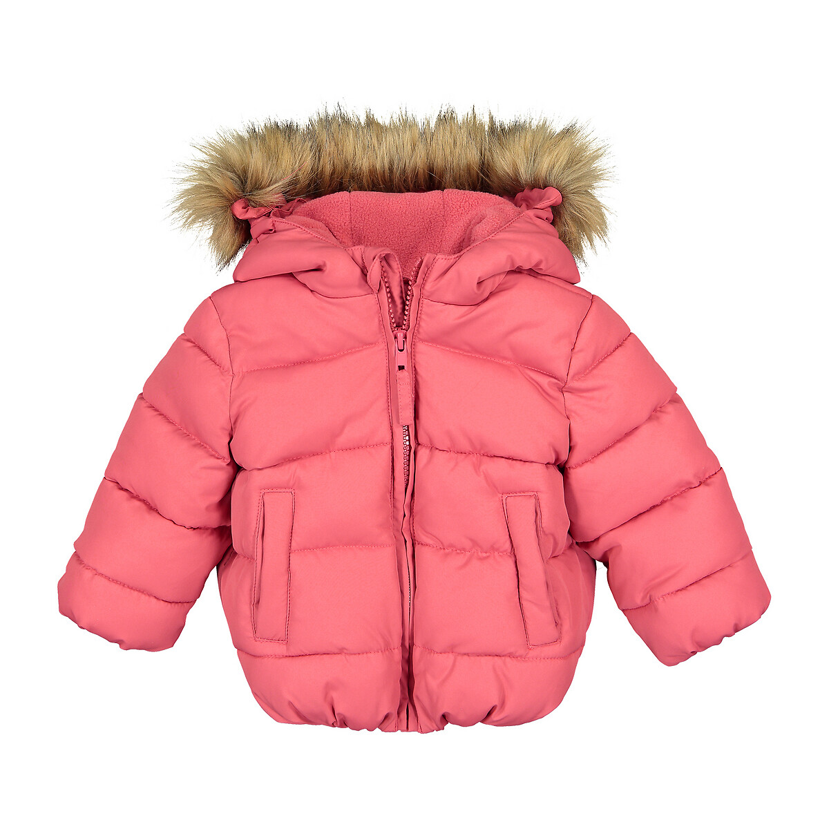 Куртка Стеганая с капюшоном 3 мес - 4 года 9 мес. - 71 см розовый