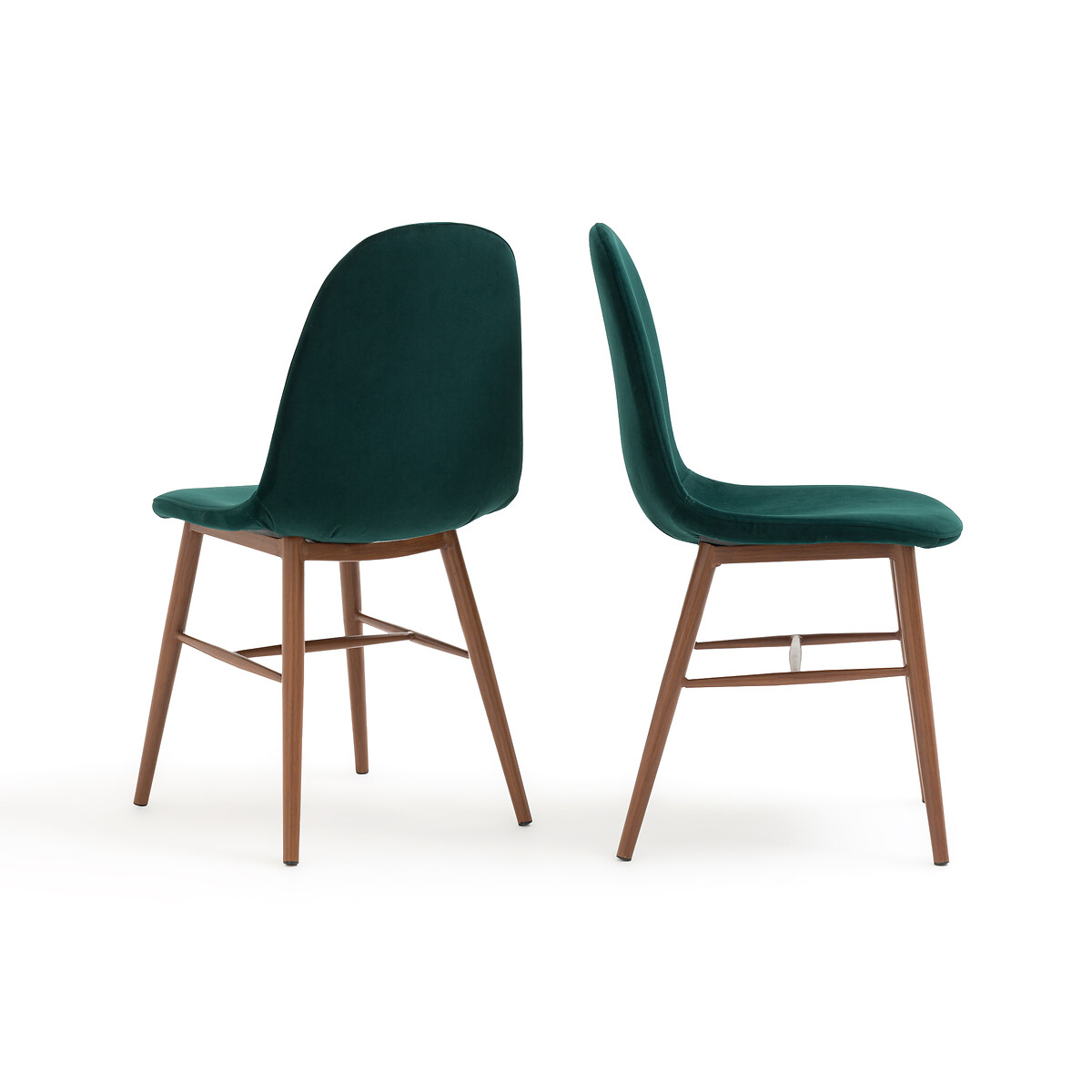 Комплект из двух стульев с LA REDOUTE INTERIEURS Обивкой из велюра Polina единый размер зеленый - фото 2