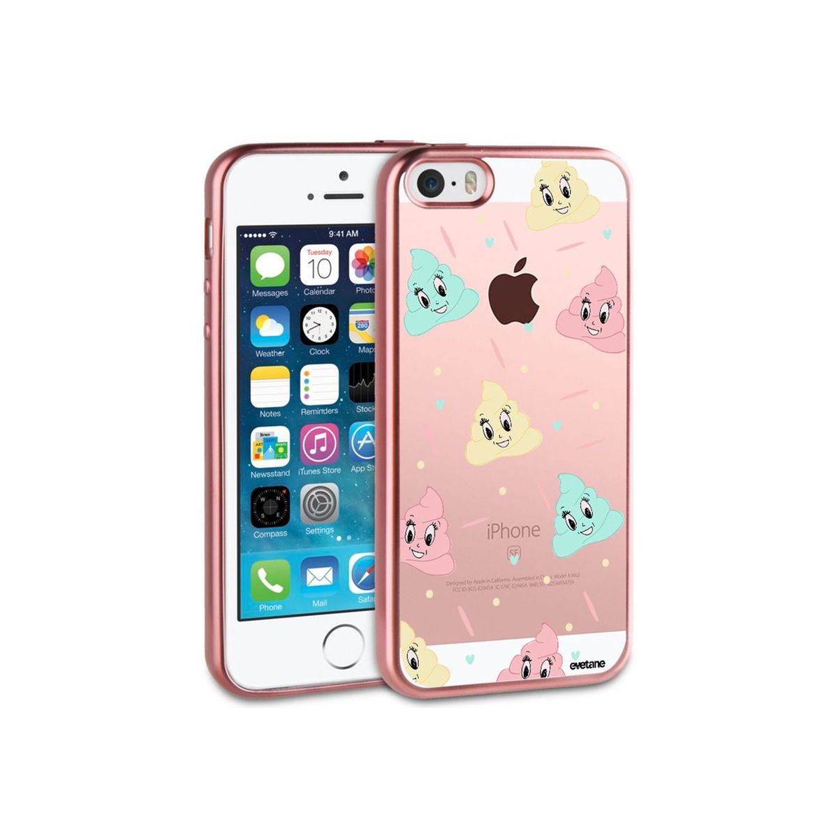 Coque iPhone 5/5S/SE bumper rose gold, Crottes, Evetane®
