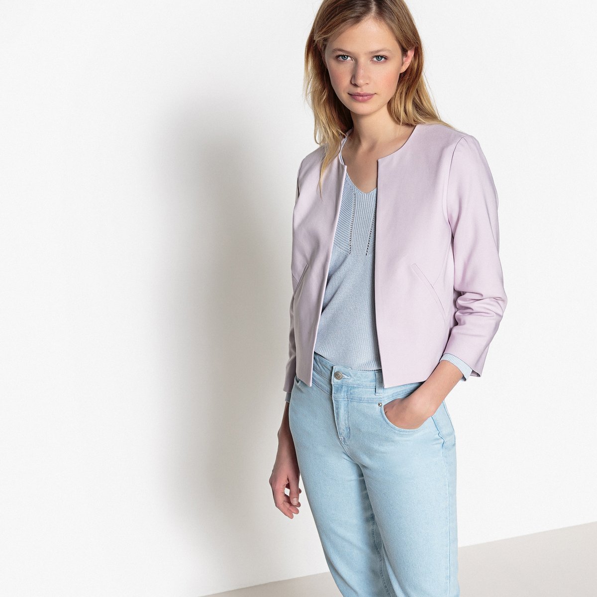 

Жакет La Redoute, Розовый, Костюмный 34 (FR) - 40 (RUS) розовый