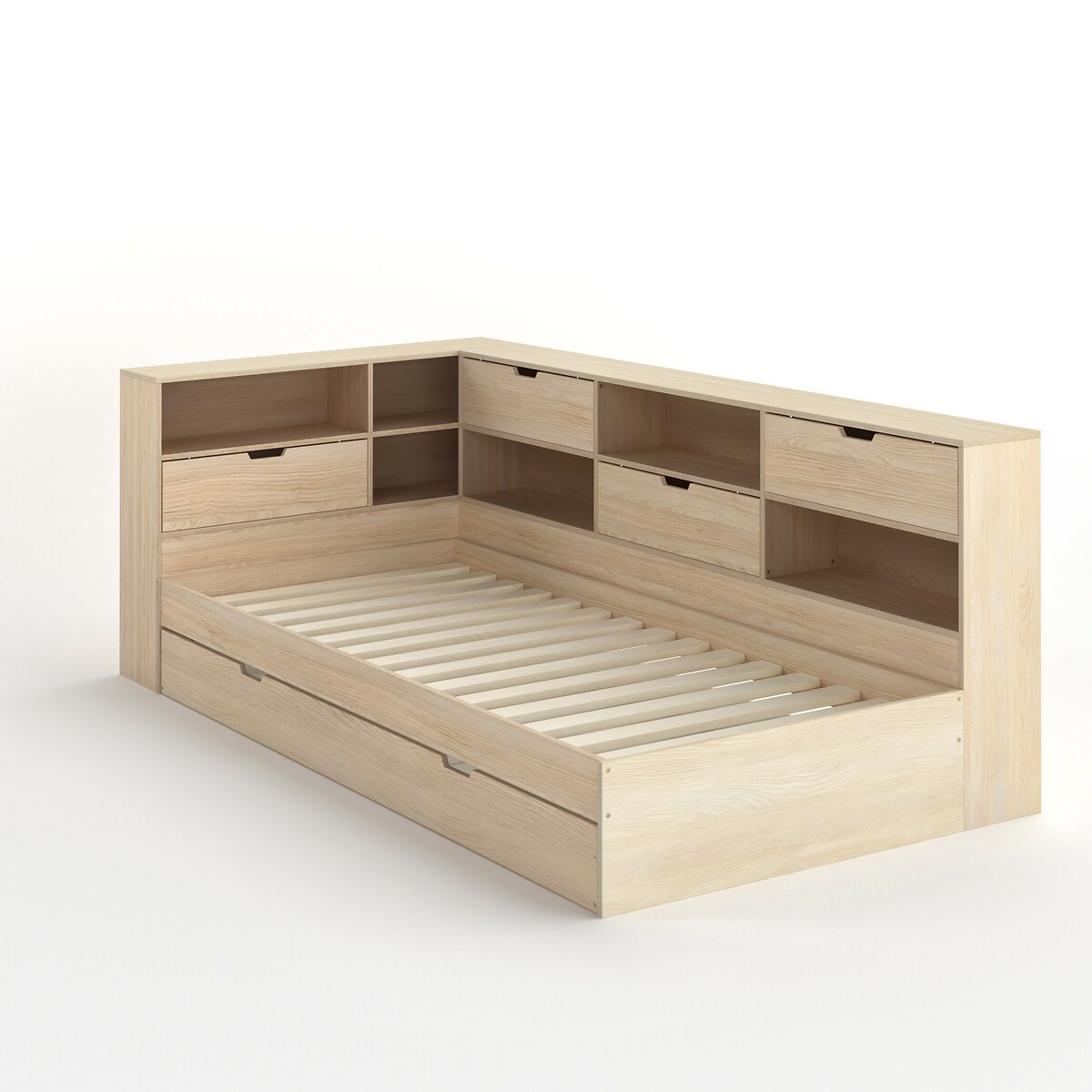 Кровать La Redoute С ящиком отделениями для вещей и кроватным основанием Yann 90 x 190 см бежевый, размер 90 x 190 см - фото 3