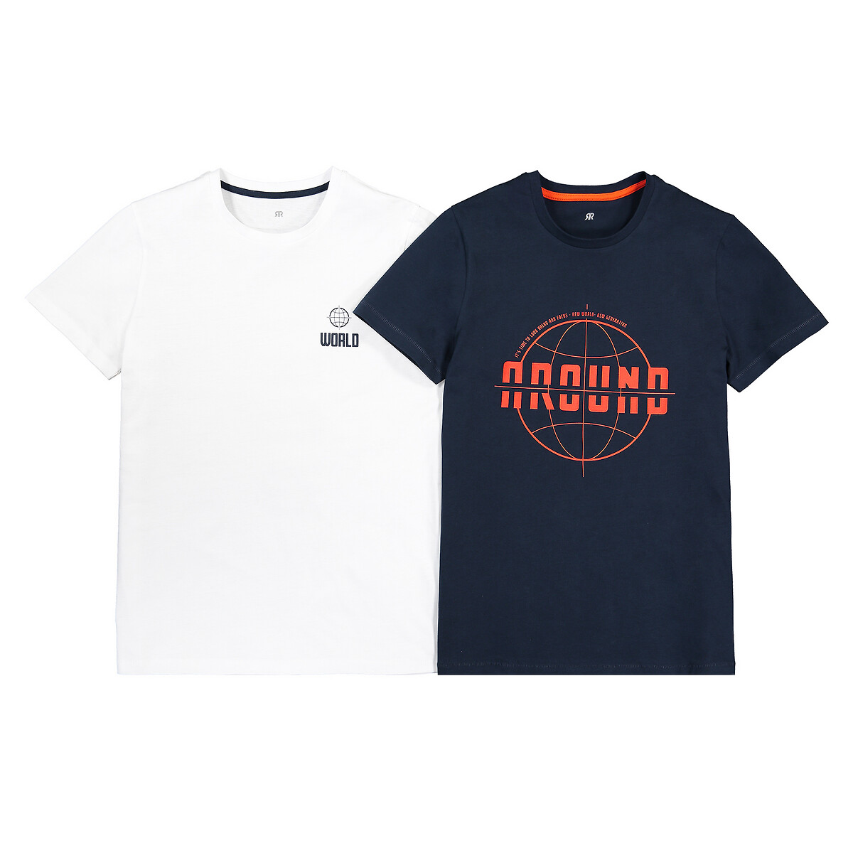 Комплект из 2 футболок из LaRedoute Биохлопка 10-18 лет 18 белый, размер 18
