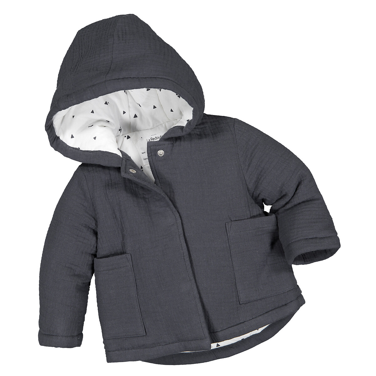 Пальто LaRedoute С капюшоном из хлопчатобумажной газовой ткани 1 мес - 2 года 2 года - 86 см серый, размер 2 года - 86 см - фото 5