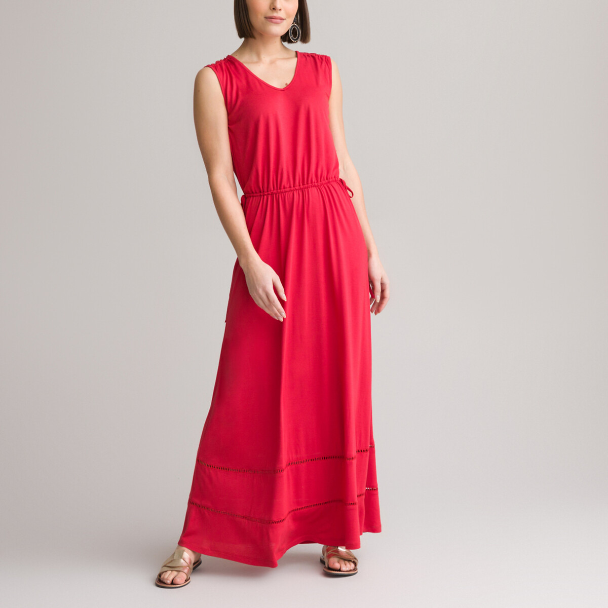 Платье Прямое длинное без рукавов 44 красный LaRedoute, размер 44 - фото 2
