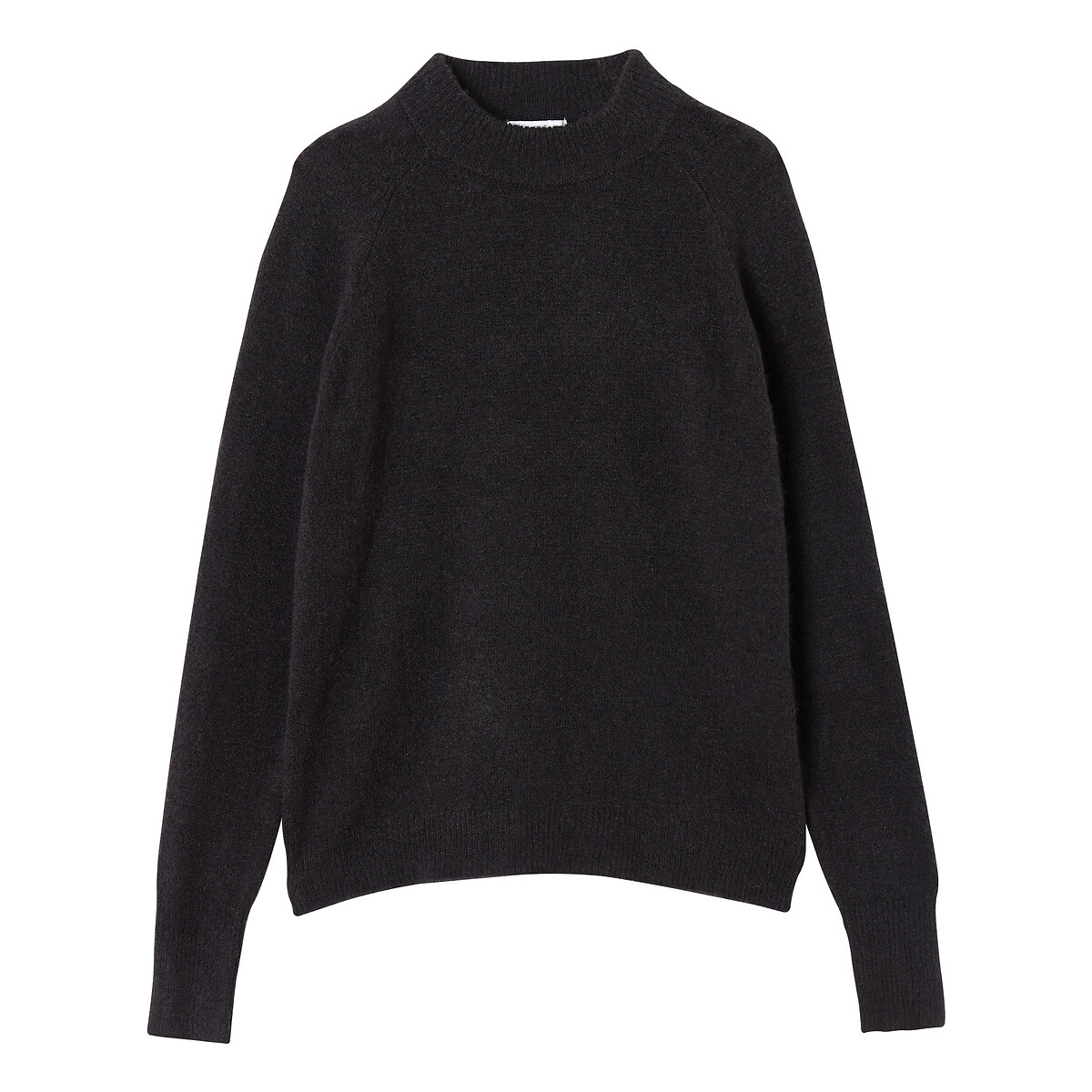 Пуловер La Redoute С круглым вырезом из плотного трикотажа S черный, размер S - фото 5