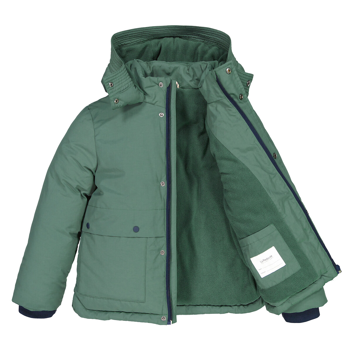Куртка Стеганая утепленная с капюшоном на подкладке из флиса 8 лет - 126 см зеленый LaRedoute, размер 8 - фото 5