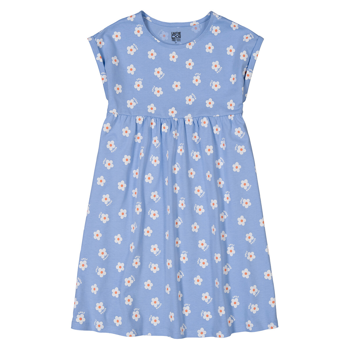 Платье с короткими рукавами и цветочным принтом  4 года - 102 см синий LaRedoute, размер 4 года - 102 см - фото 3