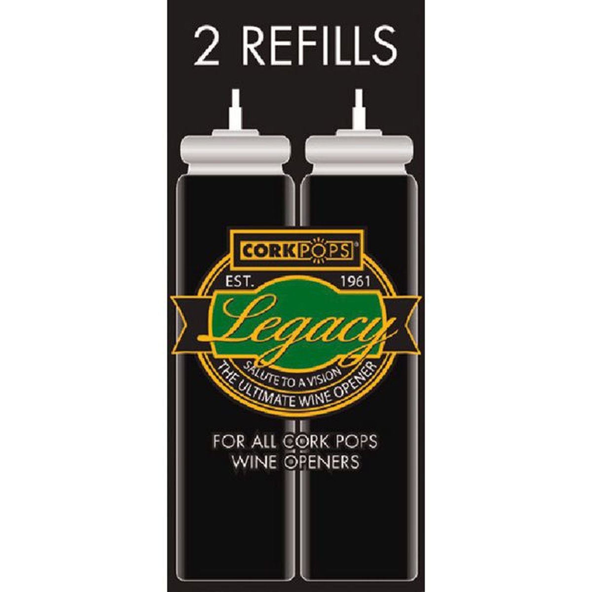 Lot de 2 recharges de gaz pour tire-bouchon à gaz Pop Luxe ACI-OEN300 - ACI-OEN300R