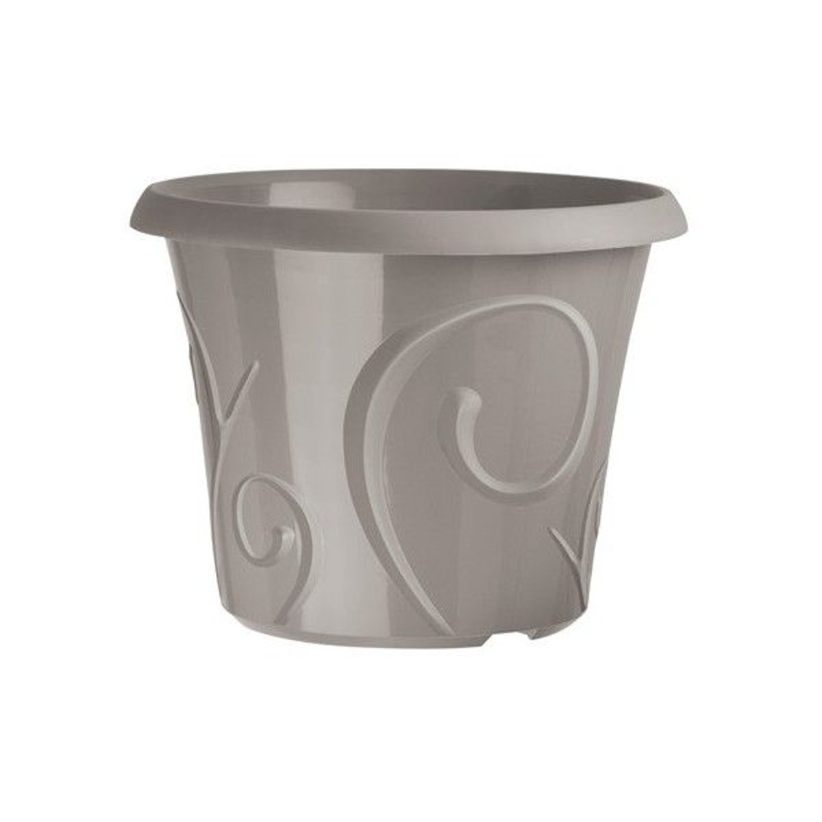 Pots de fleur 25 litres Volutes Gris Galet + soucoupe