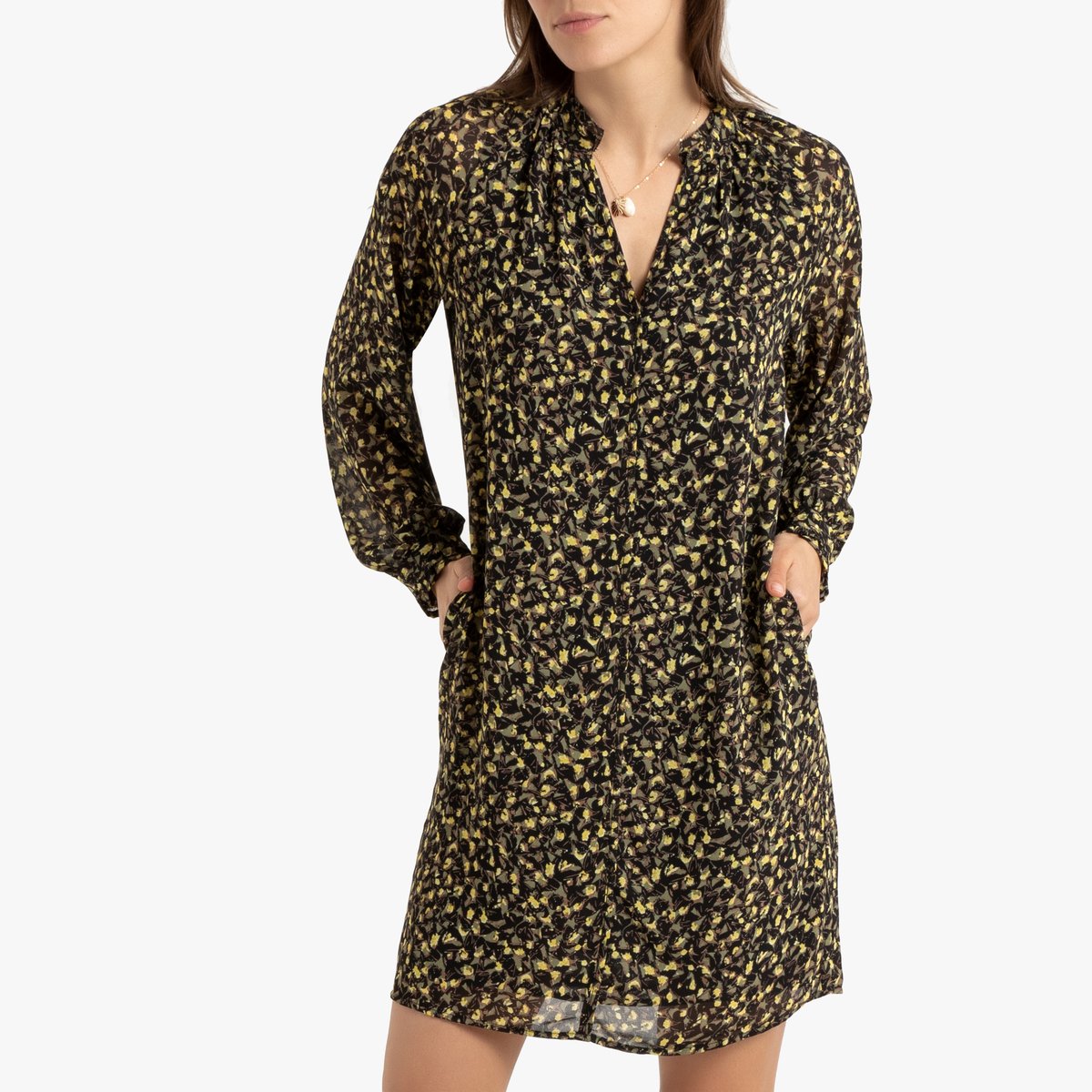 

Платье La Redoute, Черный, Короткое с длинными рукавами XS черный