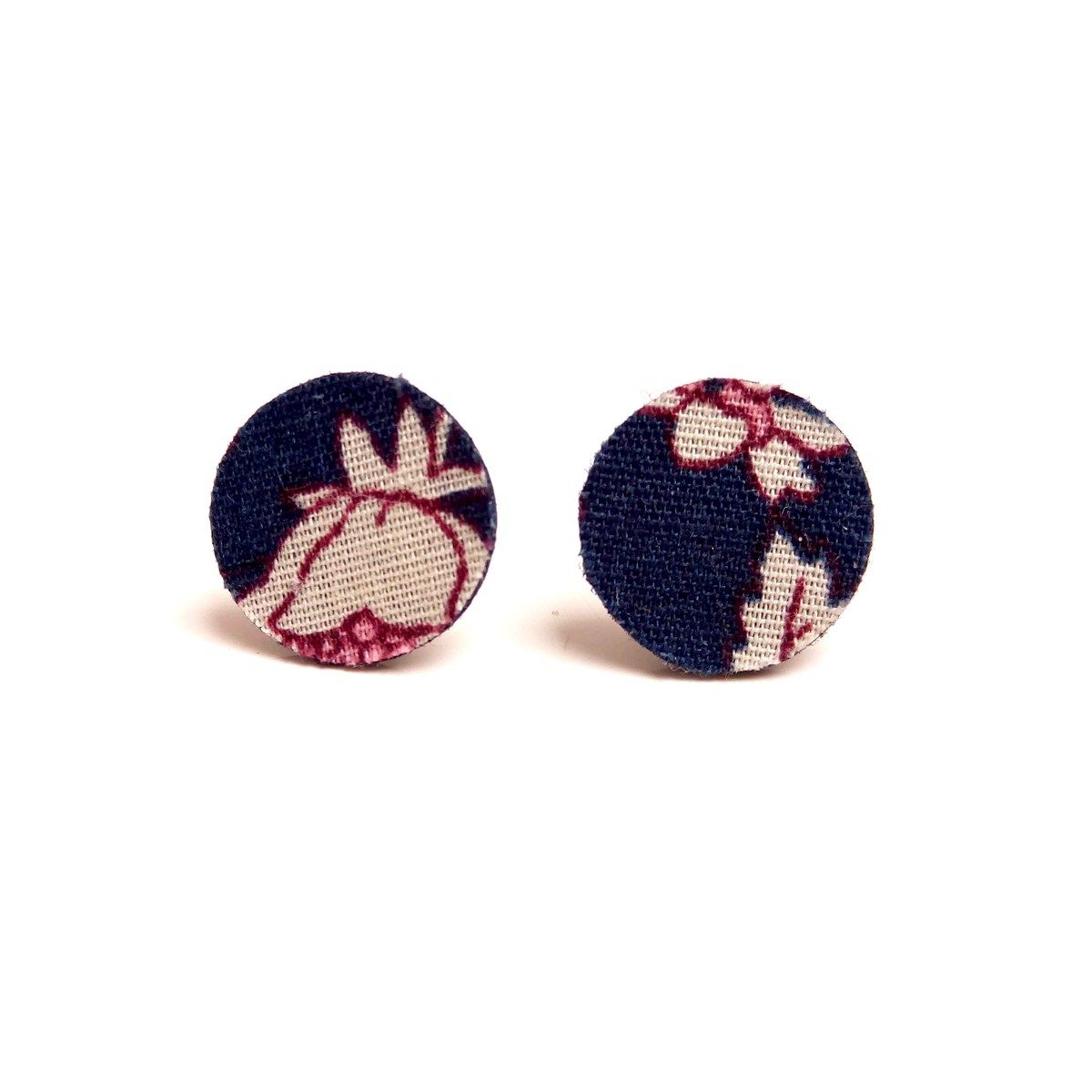 Puces d'oreilles tissu liberty à fleurs