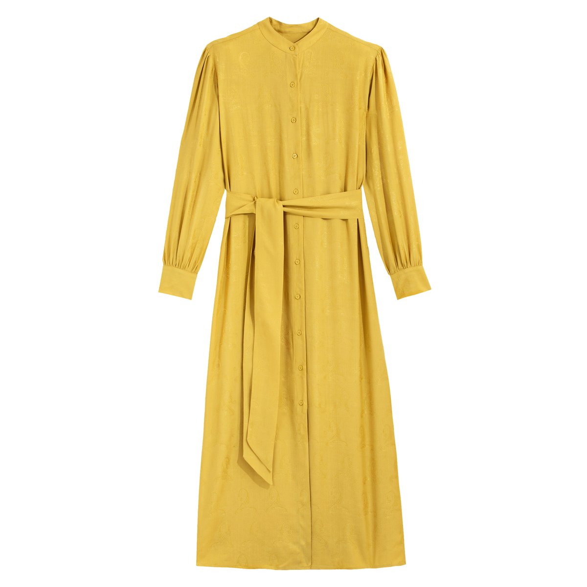 Платье-рубашка La Redoute Длинное с длинными рукавами 42 (FR) - 48 (RUS) желтый, размер 42 (FR) - 48 (RUS) Длинное с длинными рукавами 42 (FR) - 48 (RUS) желтый - фото 5